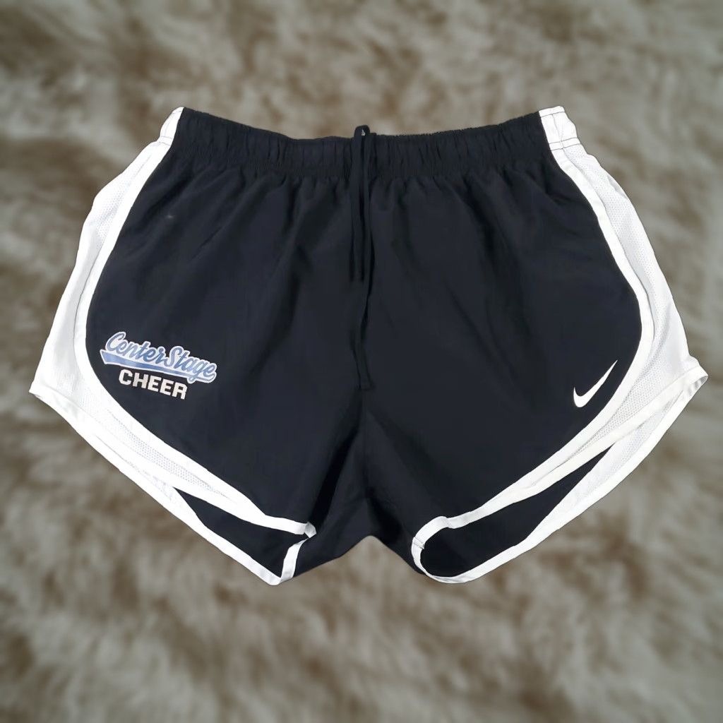 Nike Nike Shorts Womens XL Black Swoosh Dri Fit Track Running Active Ladies Size 40" / US 18 - 1 Thumbnail