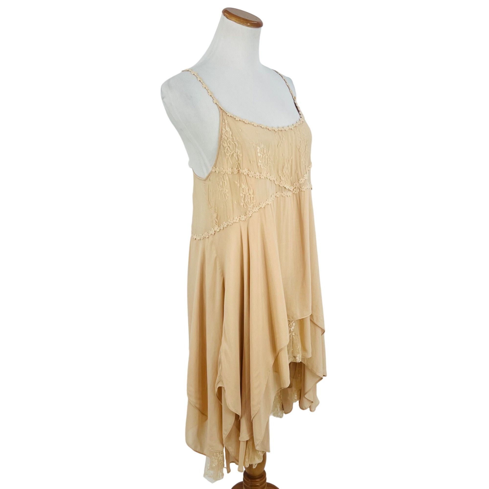 Free People RARE Free People Pieced Together Mini Slip Dress Tunic | Gru Size L / US 10 / IT 46 - 6 Thumbnail