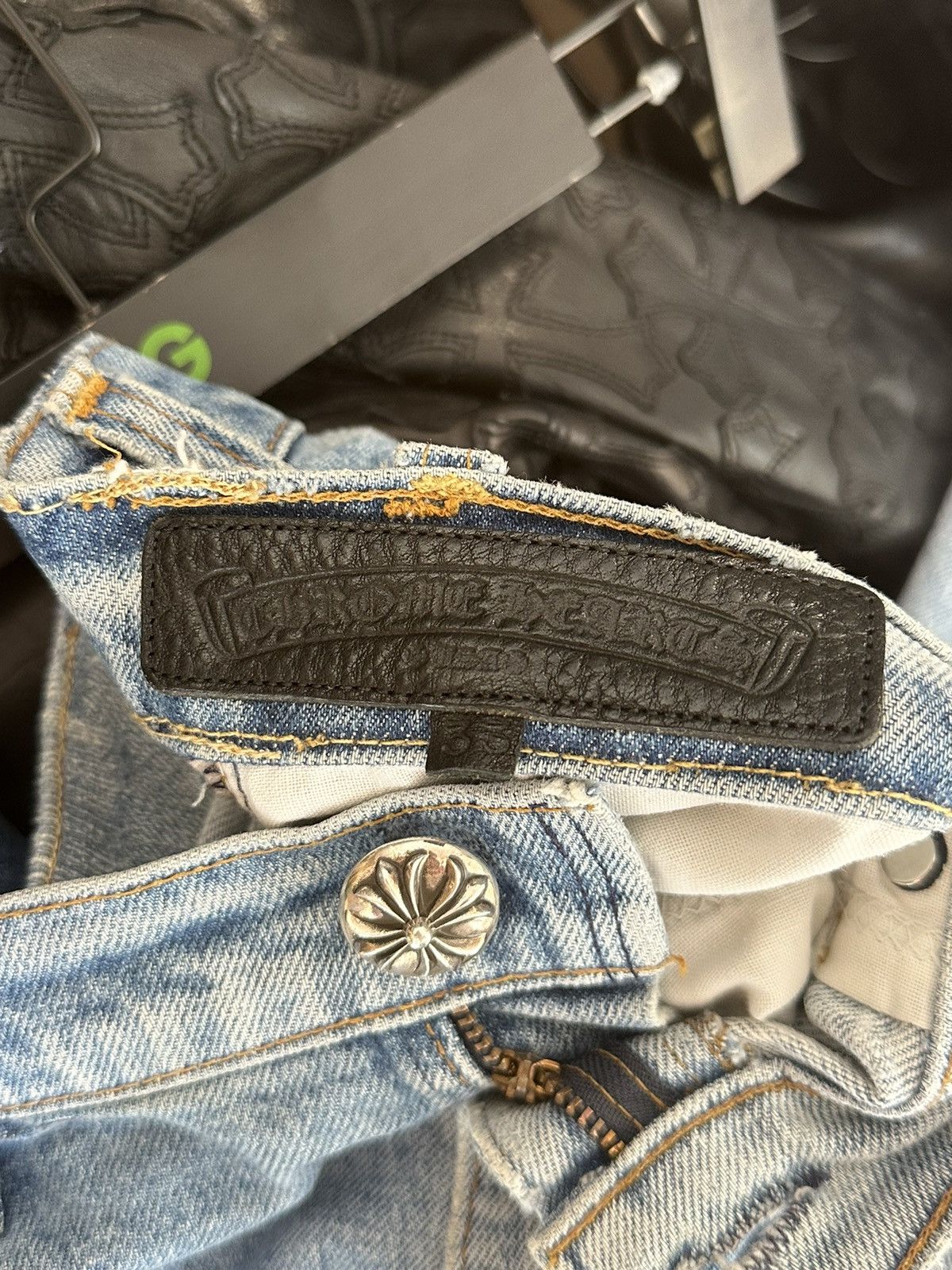 Chrome Hearts CHROME HEARTS ORANGE TAB PATCHED PANTS Size US 33 - 5 Thumbnail