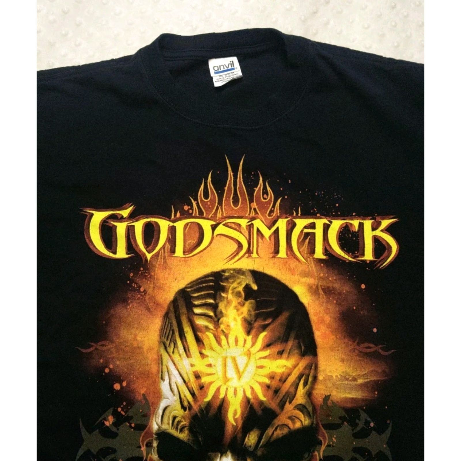 Anvil VINTAGE ANVIL Godsmack IV 06 Album Tour T Shirt Large Black Short Sleeve Men Rock Band Promo Graphic Print Double Sided Size US L / EU 52-54 / 3 - 5 Thumbnail