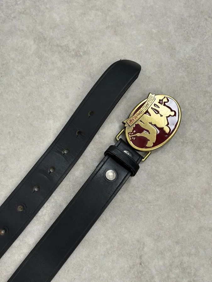 Dsquared2 2000s Dsquared2 Silouhette Bordeaux Buckle Black Leather Belt Size ONE SIZE - 5 Thumbnail
