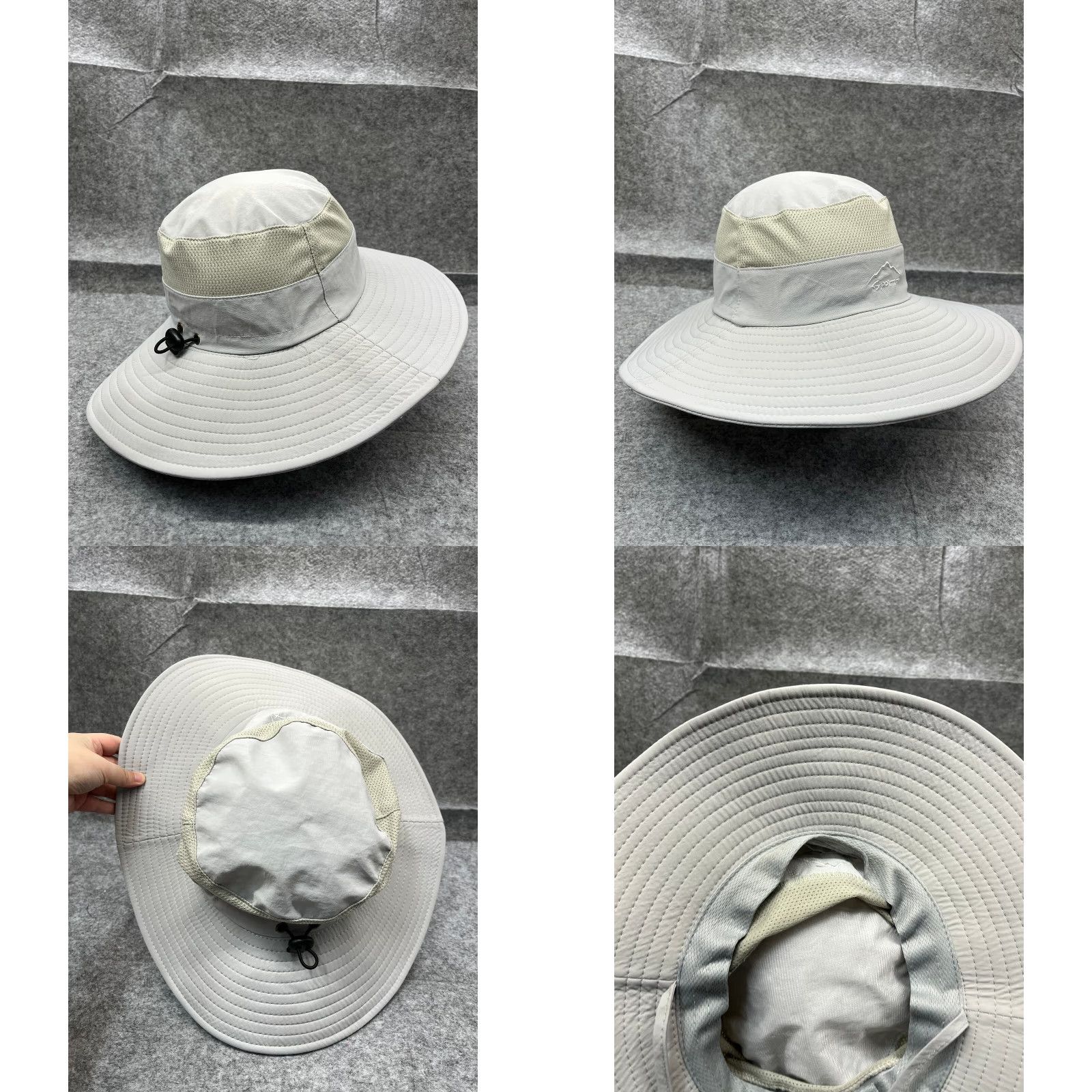 Vintage Sport Hat Adult One Size Gray Nylon Bucket Hat Logo Camping Fishing Hiking Travel Workwear Adjustable Breathable Lightweight Seasonal Men’s Cap Size ONE SIZE - 8 Thumbnail