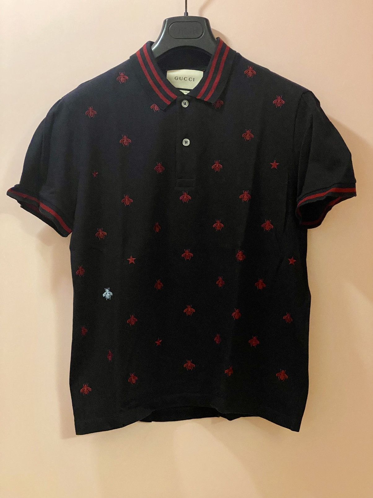 Gucci Gucci navy bee embroidered polo shirt S Size US S / EU 44-46 / 1 - 2 Thumbnail