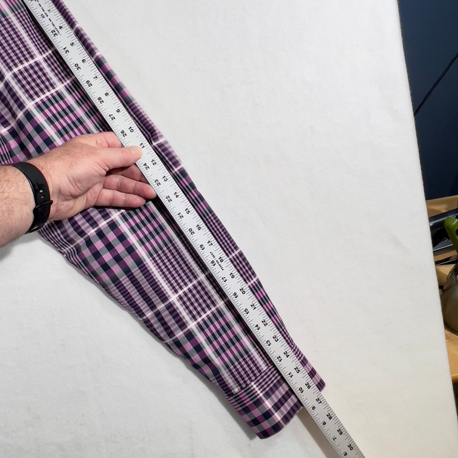 Ike Behar Ike Behar New York Button Shirt Men's XL Purple Grey Check Size US XL / EU 56 / 4 - 8 Thumbnail