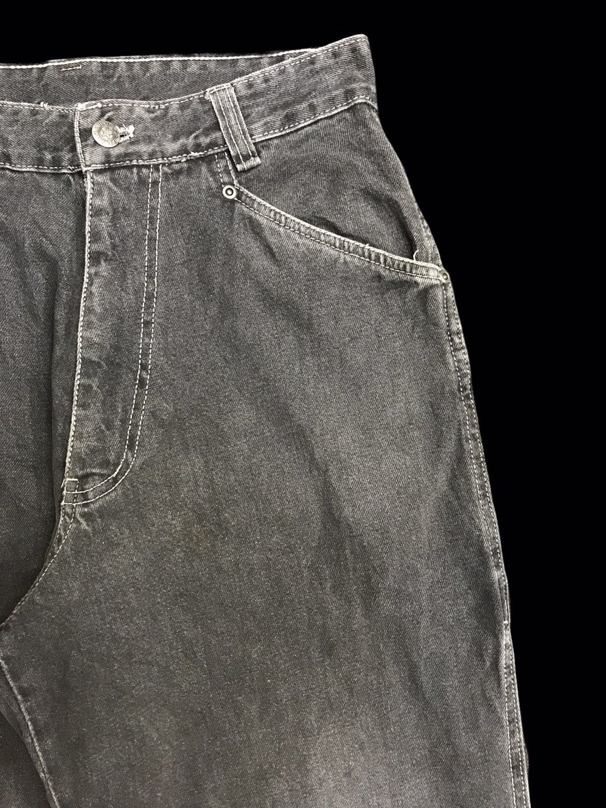 Japanese Brand 💥SUPERBAGGY💥HOBO CARPENTER WIDE MULTIPOCKETS DENIM F417 Size US 29 - 3 Thumbnail