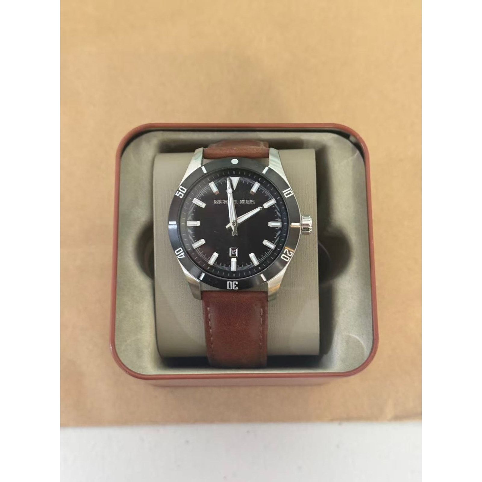 Michael Kors Michael Kors MK8859 Layton Brown Leather Men's Watch Size ONE SIZE - 1 Thumbnail
