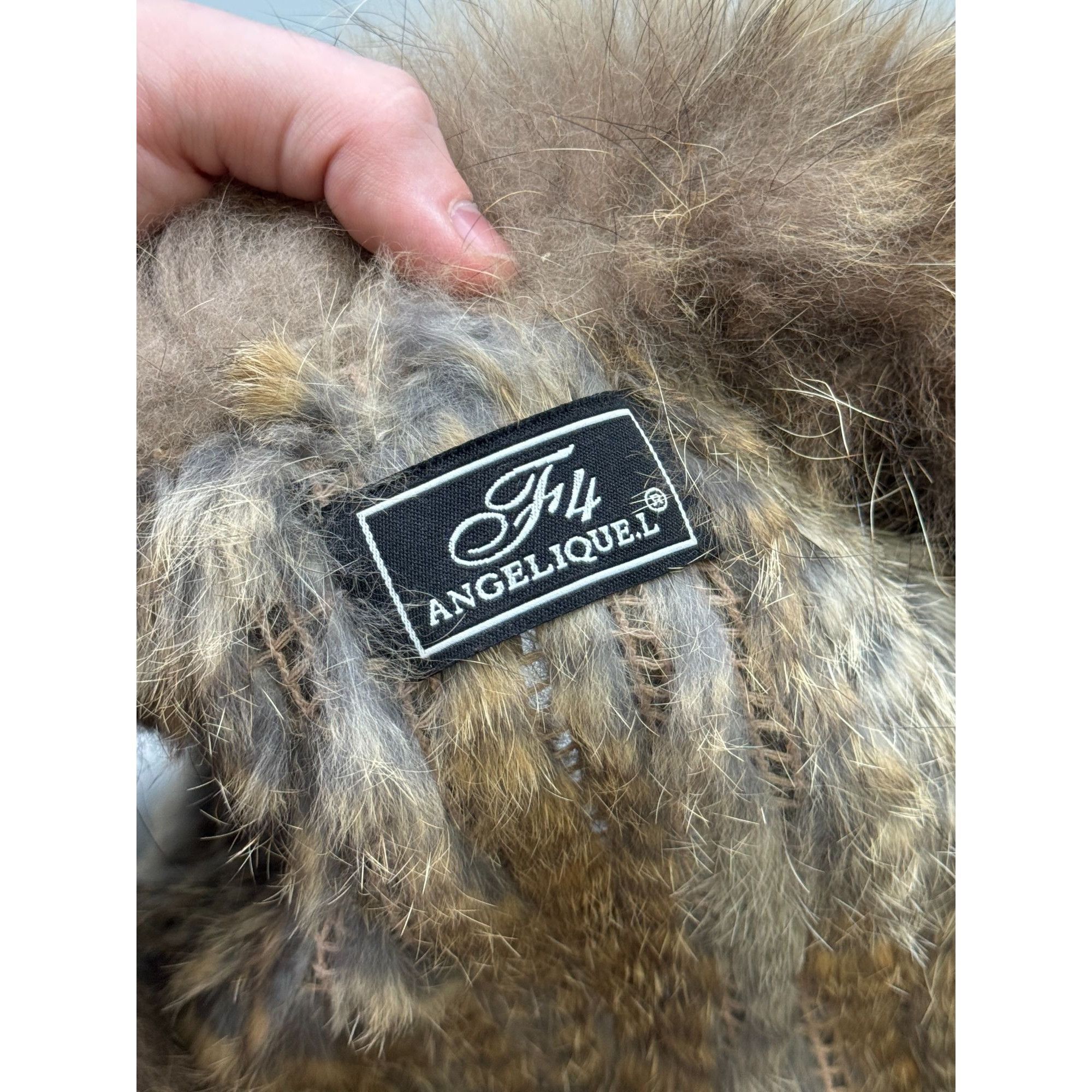 Other Unisex Angelique.L Marmor Rabbit Fur Vest (Y1277) Size L / US 10 / IT 46 - 4 Thumbnail