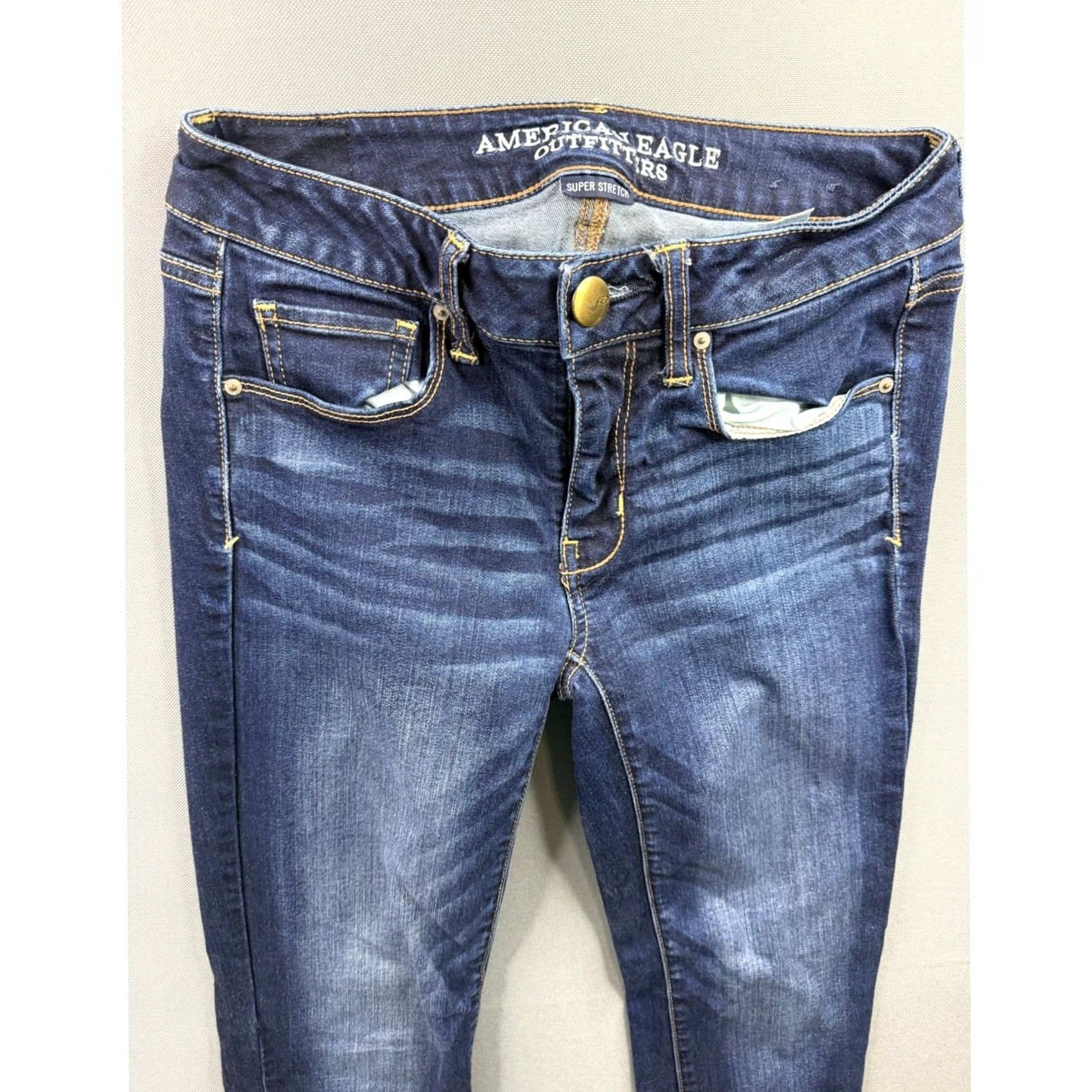 American Eagle Outfitters American Eagle Outfitters Jeans Skinny Womens Dark Wash 26x28 Super Stretch Denim Five-Pocket Modern Slim Fit Size 27" / US 4 / IT 40 - 5 Thumbnail