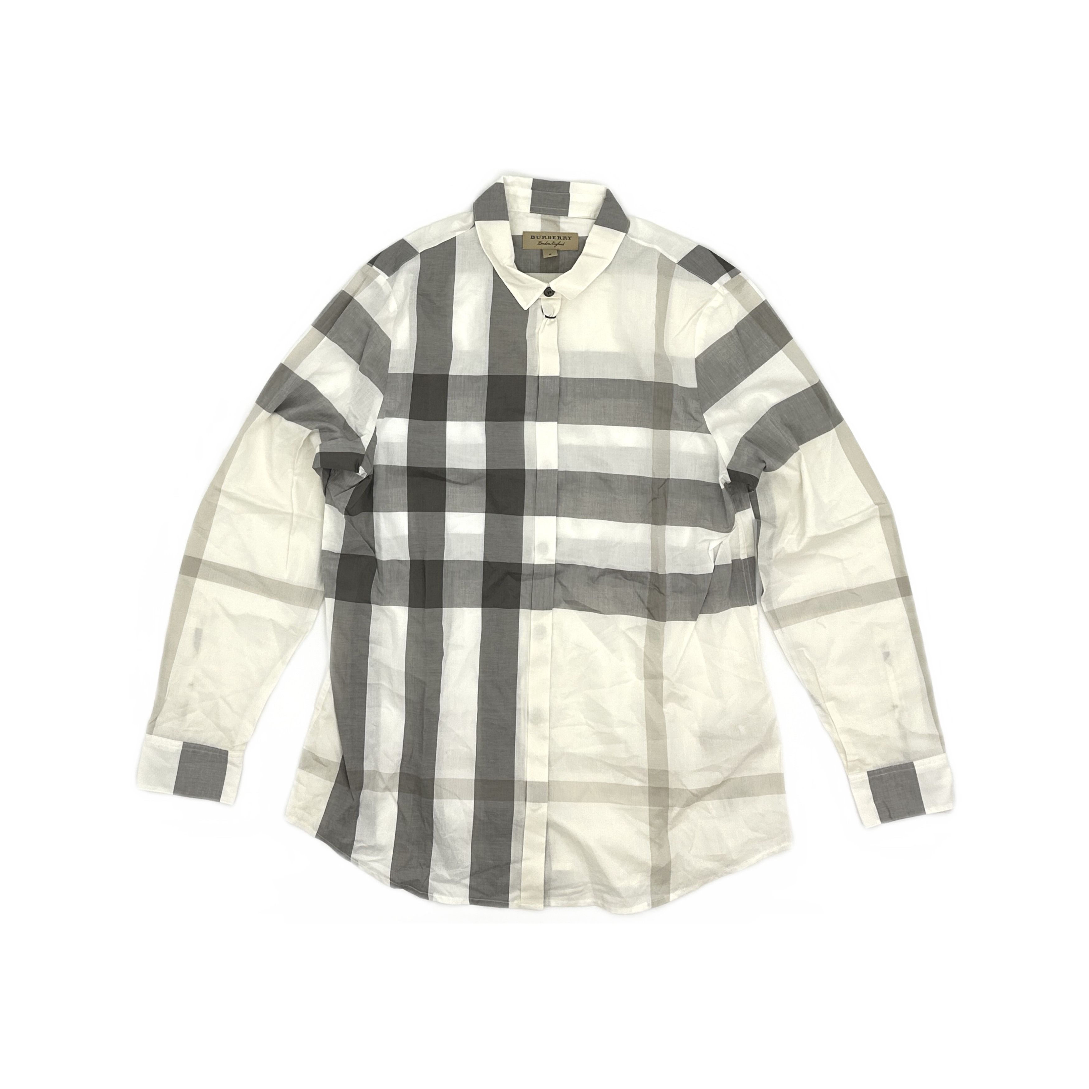 Burberry Burberry Grey Check Long Sleeve Shirt M Size M / US 6-8 / IT 42-44 - 1 Thumbnail
