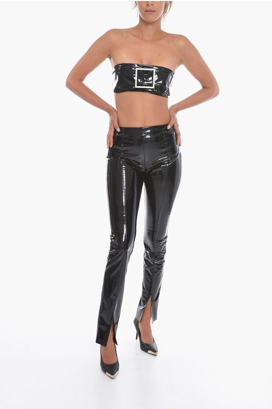 MSGM og1mm0724 High Waisted Skinny Pants in Black Size 26" / US 2 / IT 38 - 4 Thumbnail