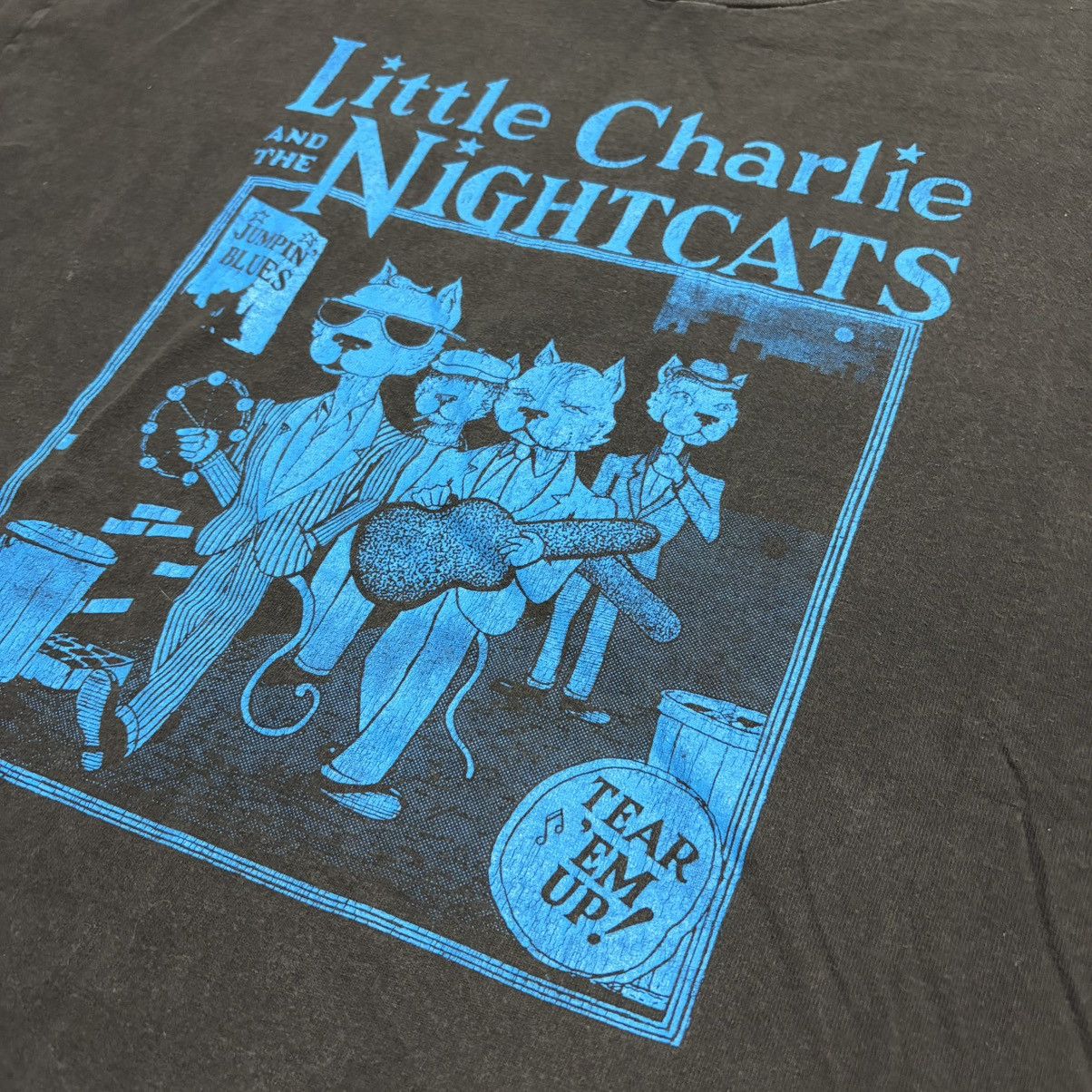 Vintage Vintage Little Charlie and the NightCats Jazz Band T shirt Size US XL / EU 56 / 4 - 5 Thumbnail