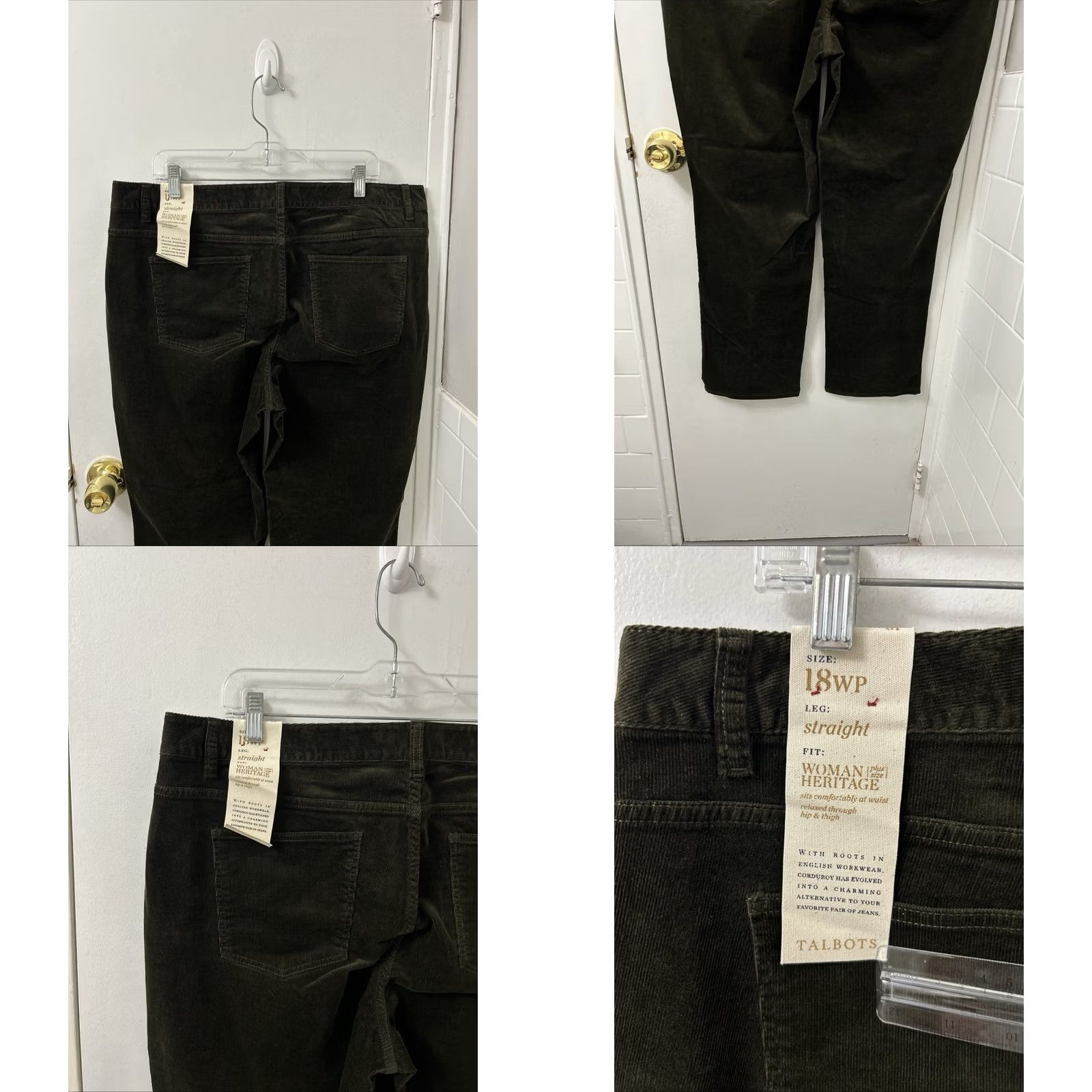 Talbots Here'S my refined title: Talbots Heritage Corduroy Pants Womens 18 Olive Green Straight Leg NWT 9 MSRP Size 40" / US 18 - 8 Thumbnail