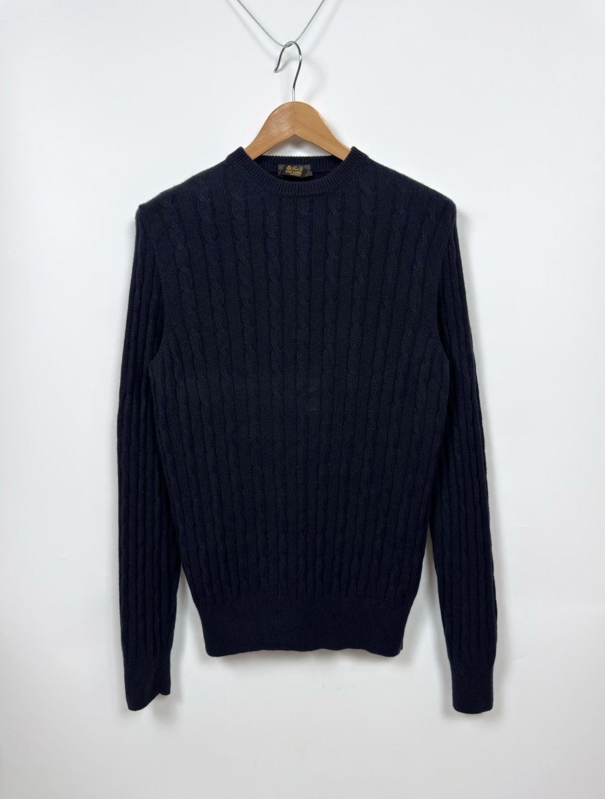 Loro Piana Loro Piana Baby Cashmere Navy Cable Knit Sweater Size US M / EU 48-50 / 2 - 1 Thumbnail