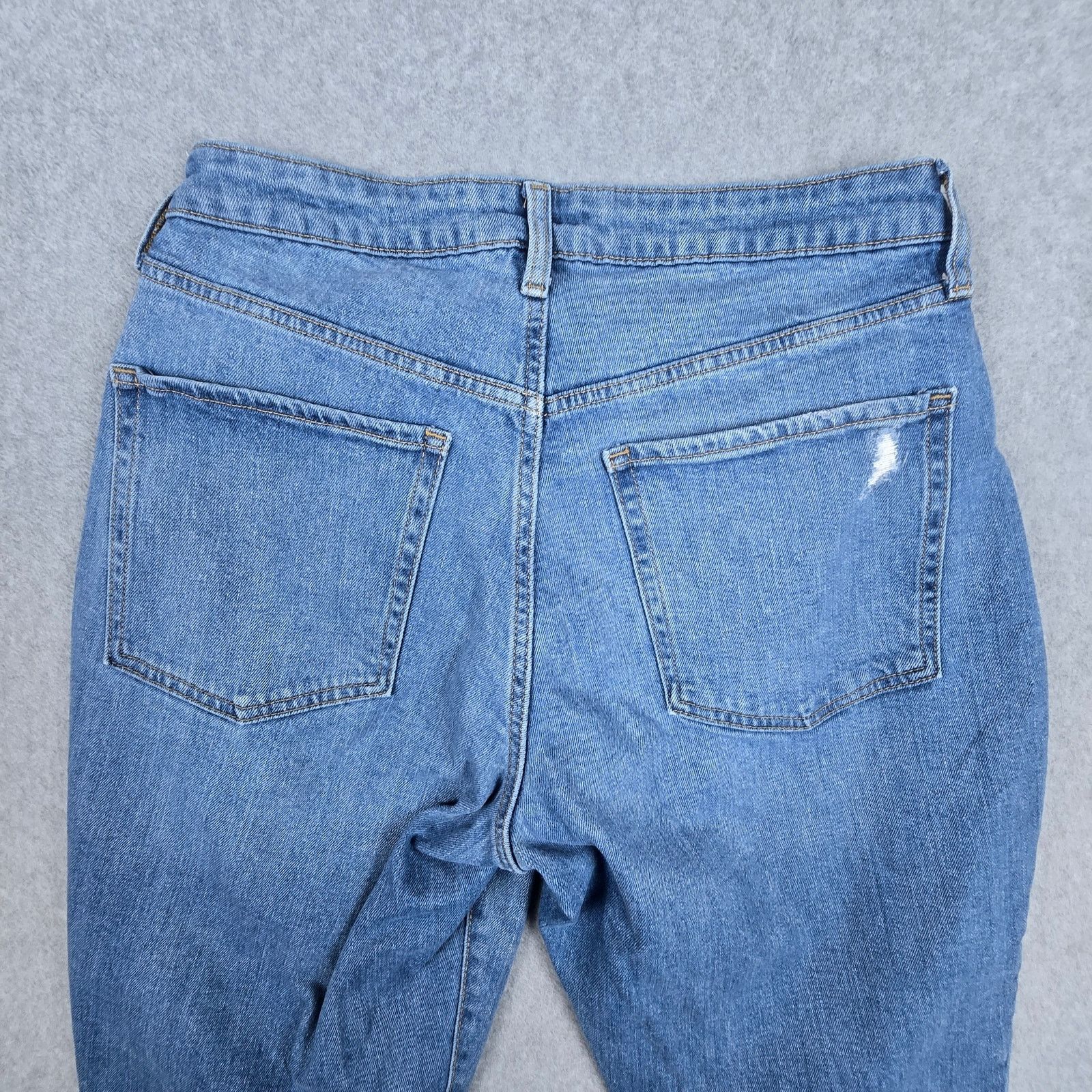 Old Navy Old Navy 12 Curvy OG Straight Jeans Raw Hem Distressed Size 34" / US 12 / IT 48 - 7 Thumbnail