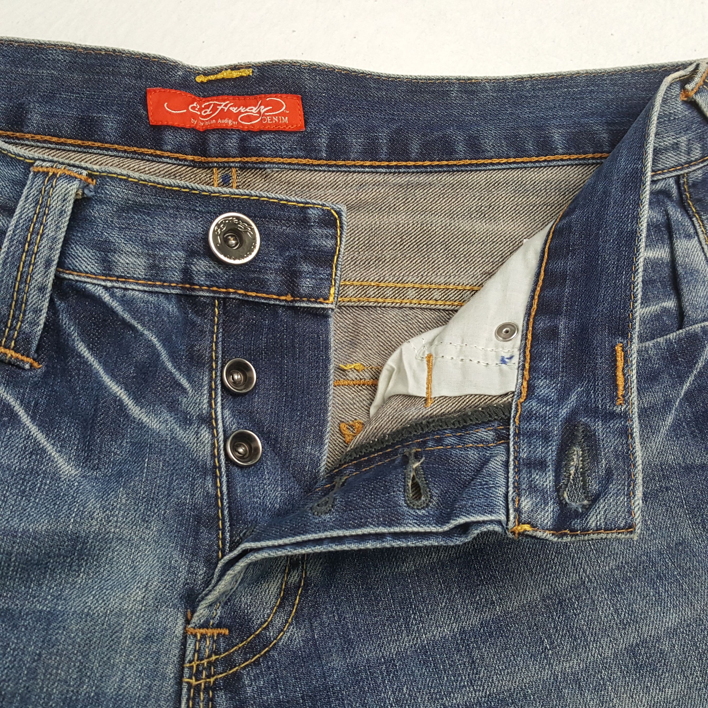Christian Audigier × Ed Hardy × Vintage Vintage ED HARDY by CHRISTIAN AUDIGIER Italian Custom Jeans Size US 32 / EU 48 - 12 Thumbnail