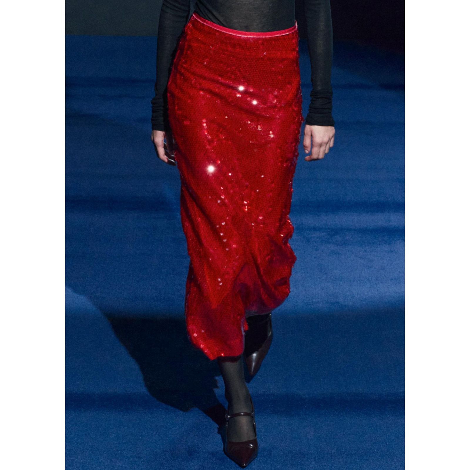 Zara Nwt- Zara long sequins skirt- M Size 30" / US 8 / IT 44 - 6 Thumbnail