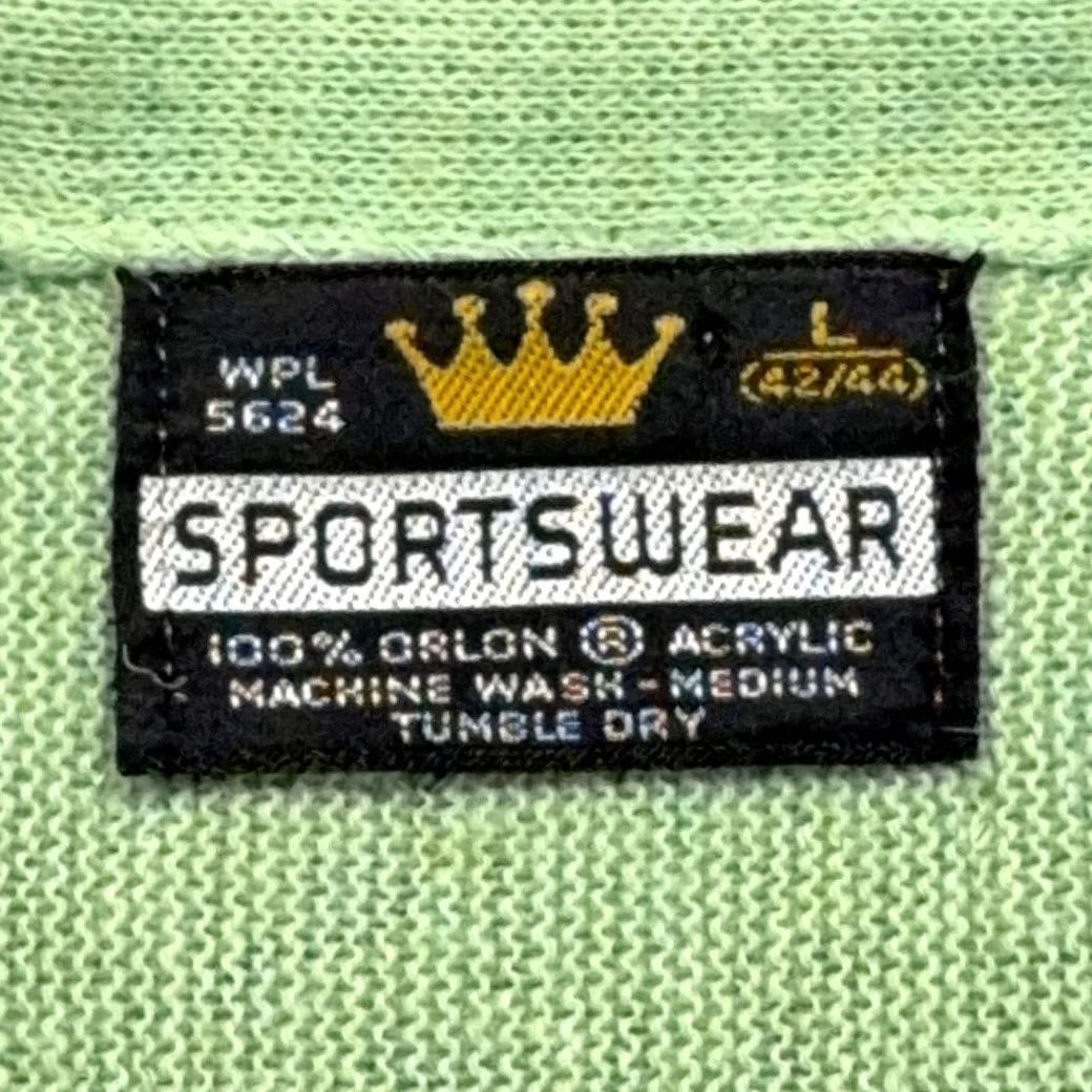 Vintage VINTAGE Crown Sportswear Sweater Shirt Adult MEDIUM Green Cardigan Knit Turtle USA 70s Mens Size US M / EU 48-50 / 2 - 5 Thumbnail