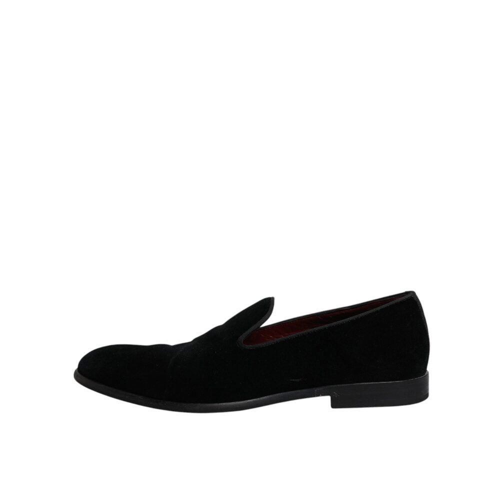 Dolce & Gabbana Dolce & Gabbana Black Velvet Loafers Formal Men Dress Shoes Size US 9 / EU 42 - 6 Thumbnail