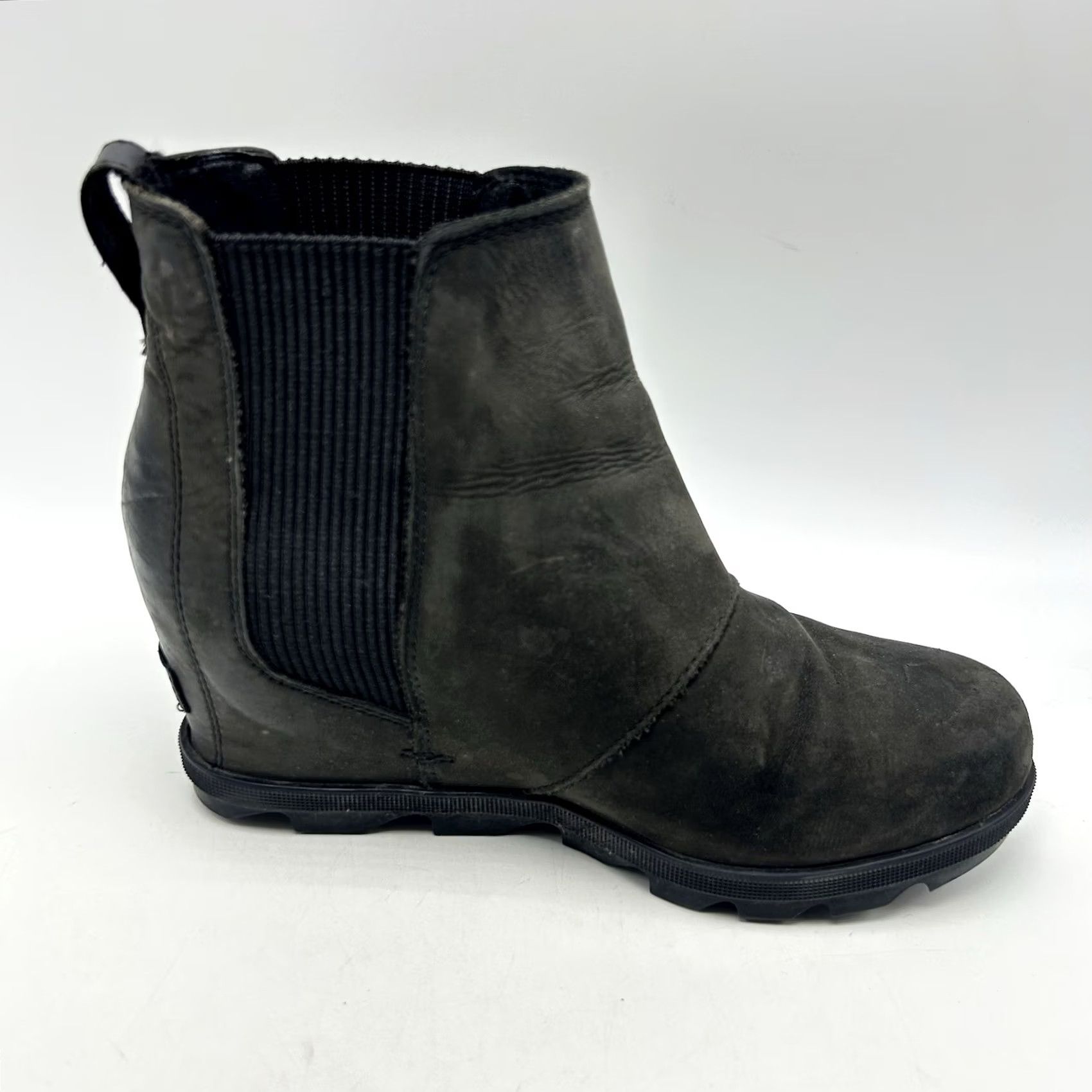 SOREL Sorel Chelsea Boots Womens 8 M Joan of Arctic Wedge II Black Nubuck Leather Size US 8 / IT 38 - 3 Thumbnail
