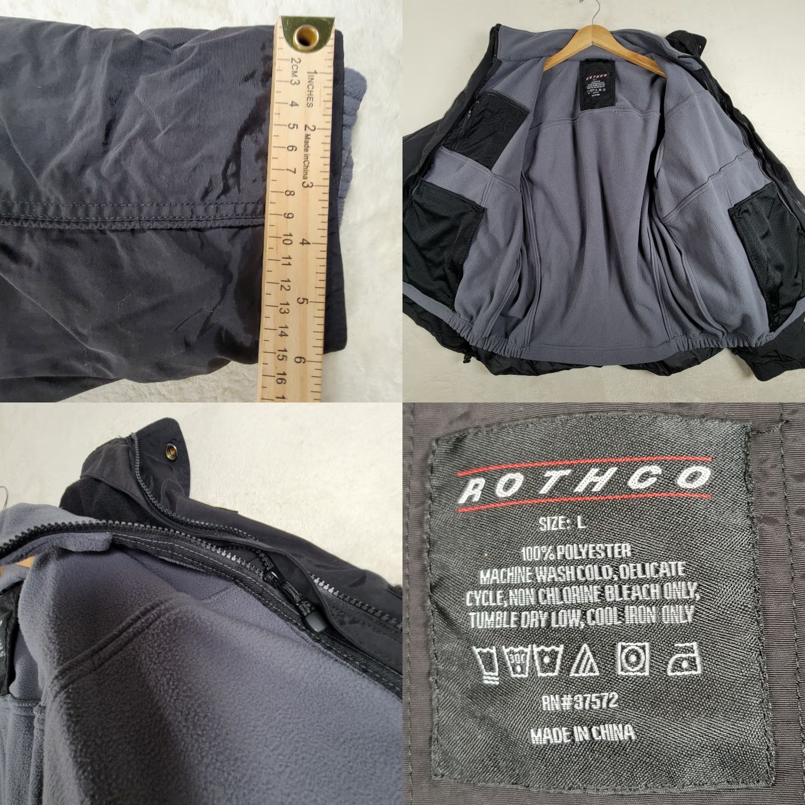 Rothco Rothco Packable Rain Jacket Black Men's Size Large Jacket Rain Coat Zip Polyester Packable Travel Casual Mens - but must avoid extra spaces. Size US L / EU 52-54 / 3 - 9 Thumbnail