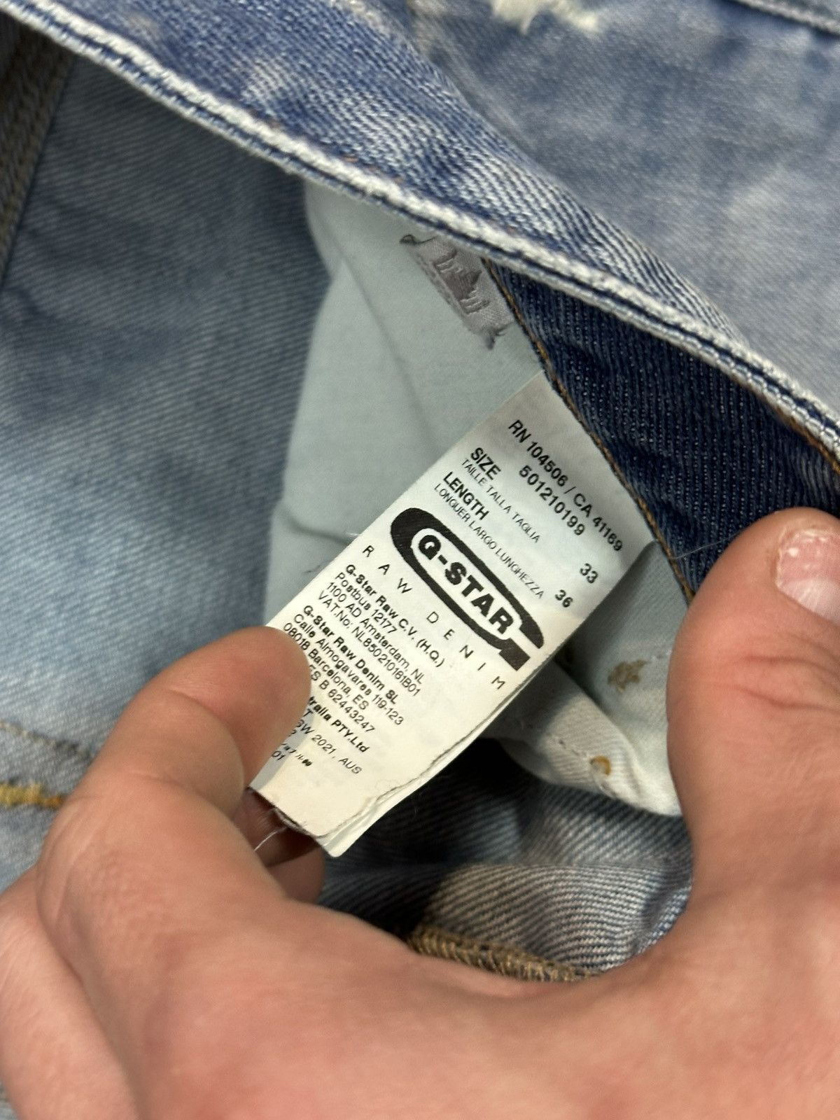 G-Star G-Star Raw Jeans With Scuffs Avant-Garde Style Size US 33 - 9 Thumbnail