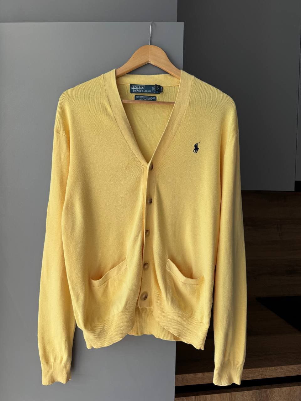 Polo Ralph Lauren 90s ‘Polo Ralph Lauren’ Yellow Wool Cardigan Knit Sweat Size US S / EU 44-46 / 1 - 1 Thumbnail