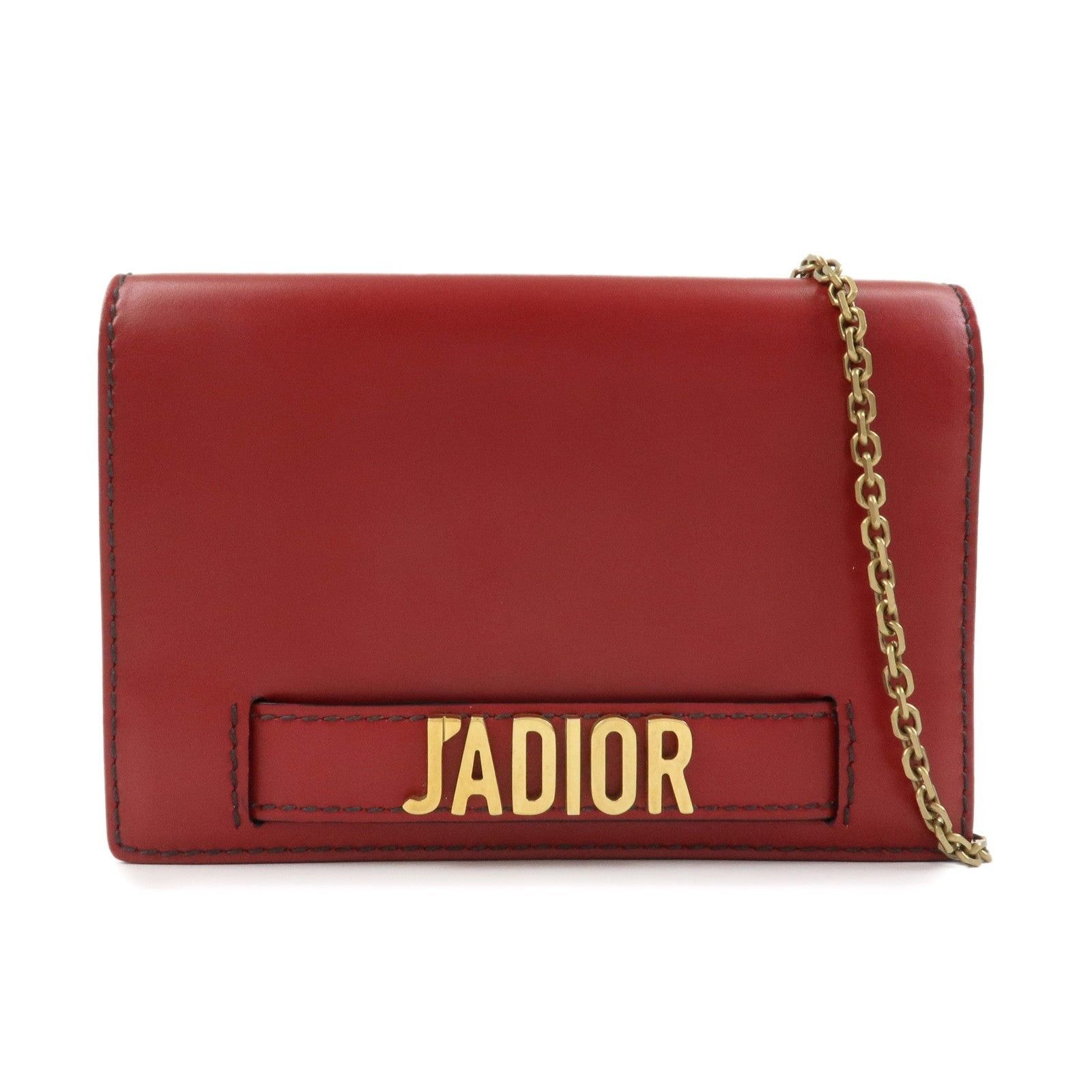 Christian Dior Monsieur Christian Dior J'Adior Calfskin Wallet On Chain Red Size ONE SIZE - 1 Thumbnail