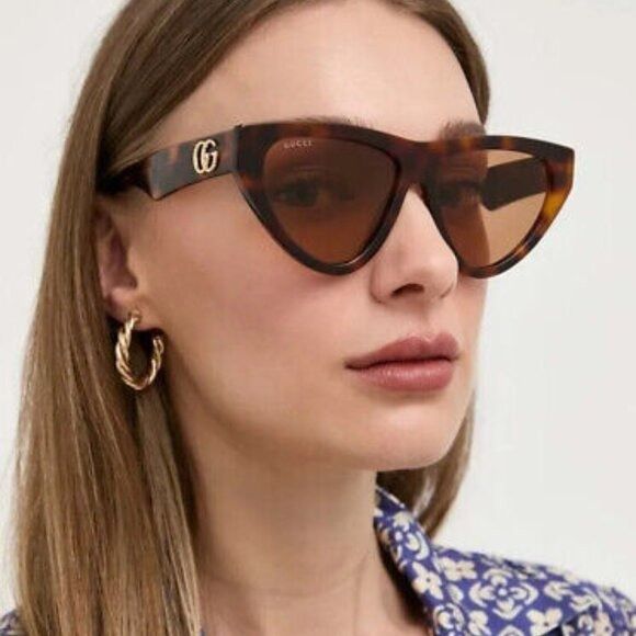 Gucci Gucci GG1333S 002 Sunglasses Havana Cat Eye Frame, Brown Size ONE SIZE - 2 Thumbnail