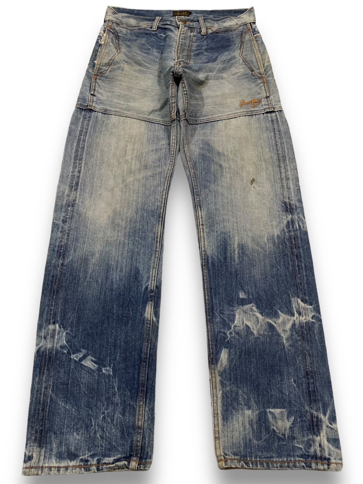 Hysteric Glamour Vintage Sacrifice Japan Selvedge Acid Wash Buckle Back Jeans Size US 30 / EU 46 - 2 Thumbnail