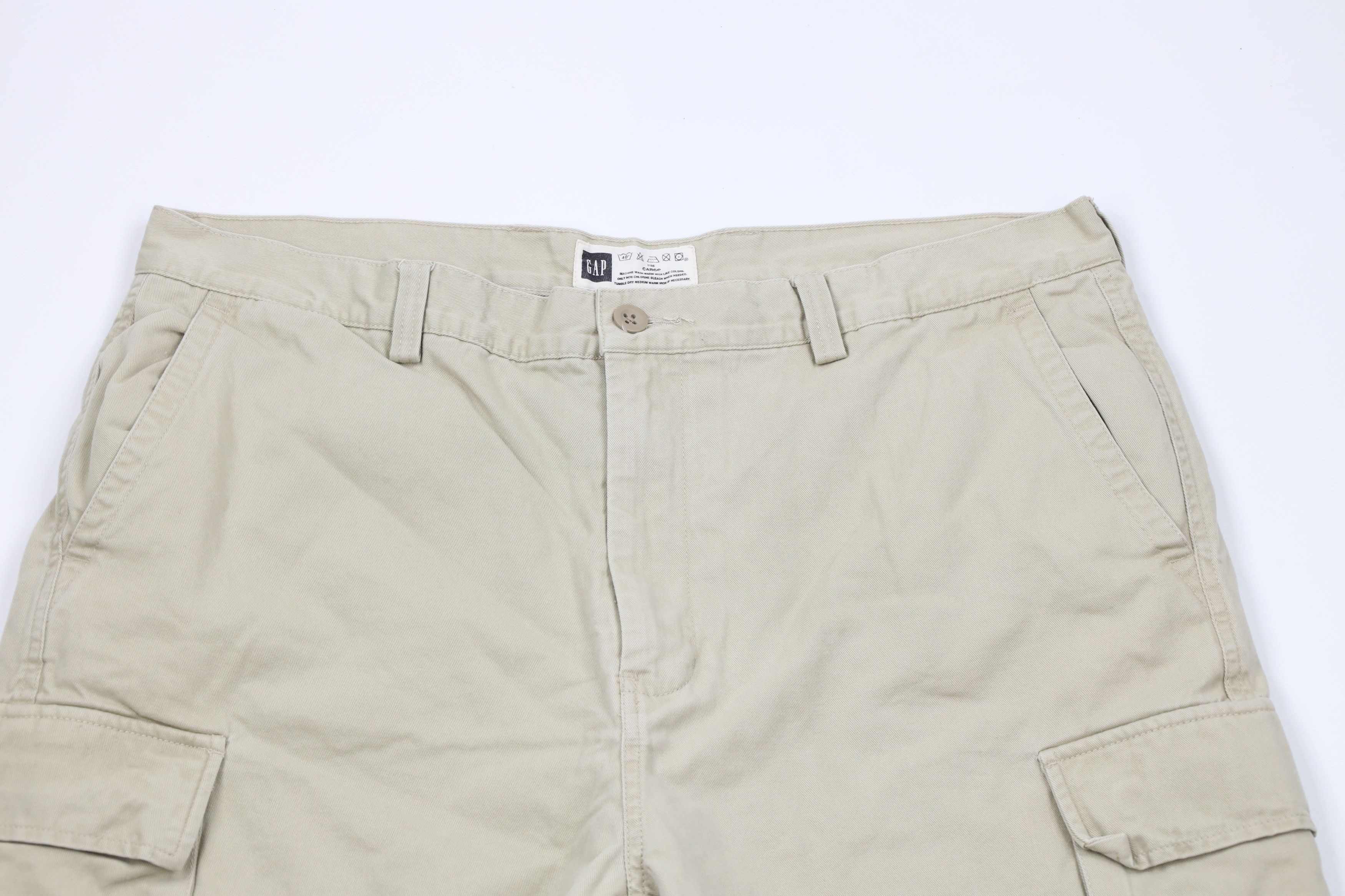 Gap × Vintage Vintage 90s Gap Lined Wide Leg Cargo Pants Beige Cotton Size US 40 / EU 56 - 2 Thumbnail