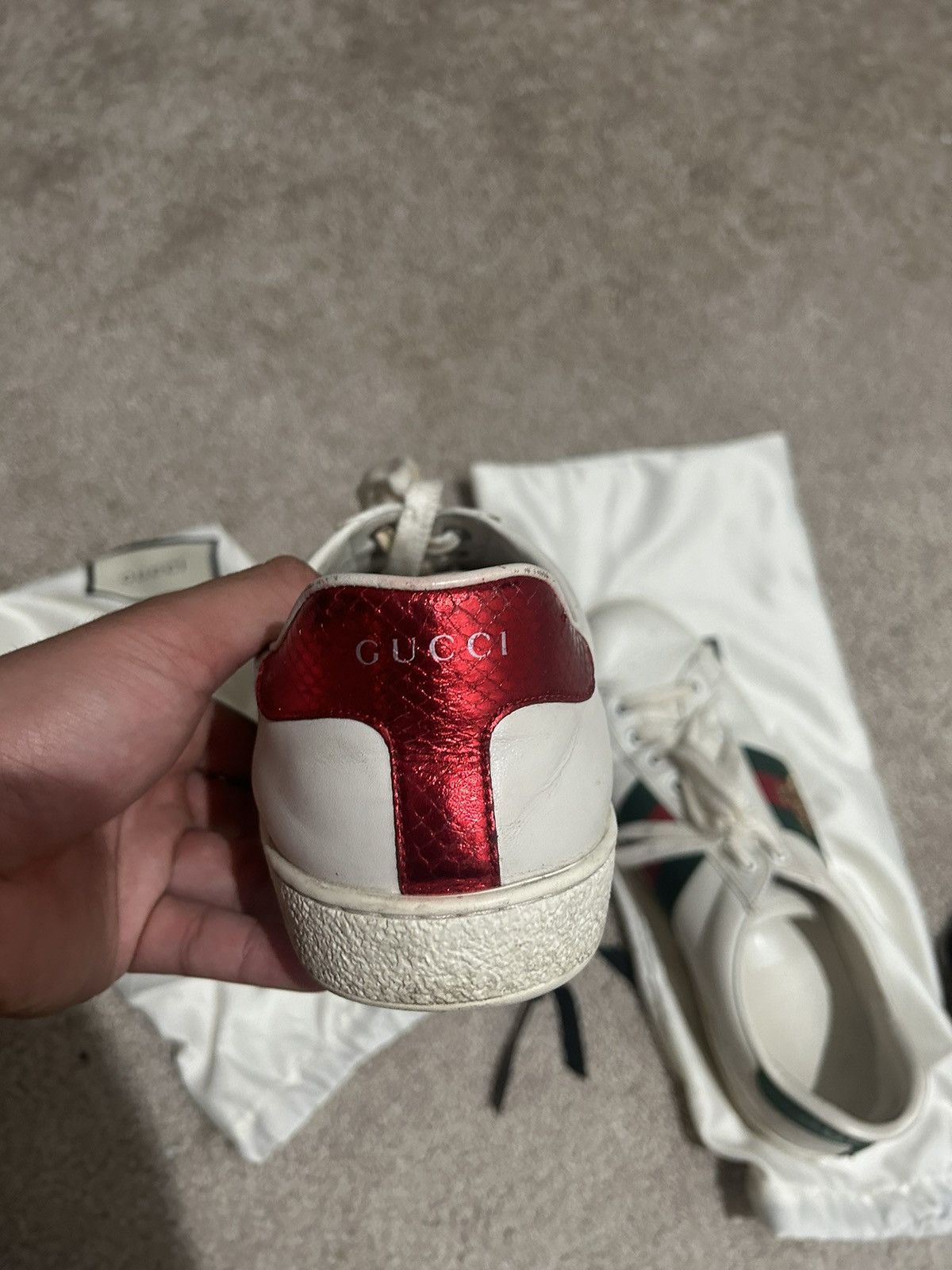 Gucci Gucci Ace Sneakers With Bee Embroidery Size US 9.5 / EU 42-43 - 15 Thumbnail