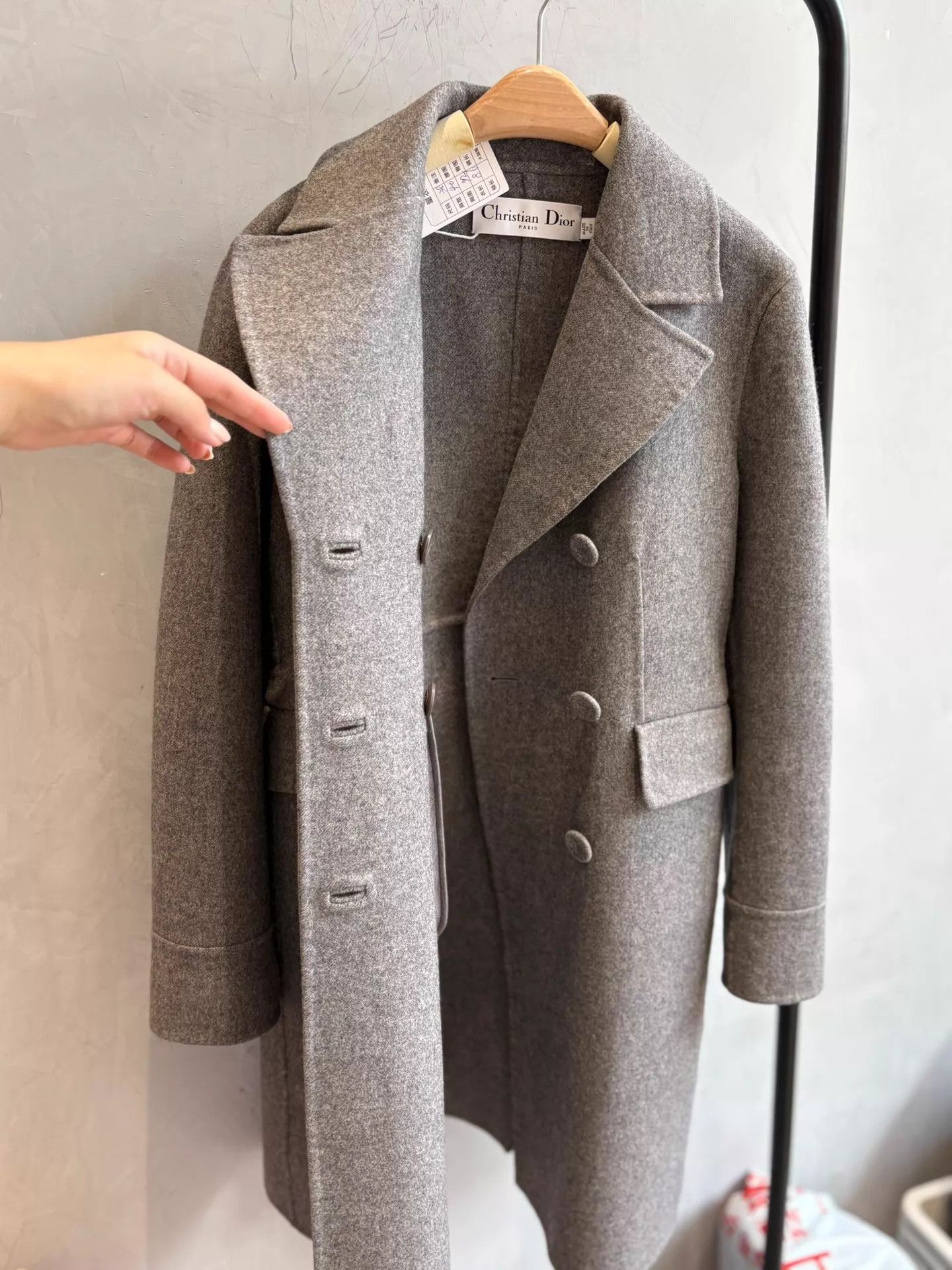 Dior Dior Light Gray Cinched Wool Rabbit Midi Deadstock 38 Size S / US 4 / IT 40 - 5 Thumbnail