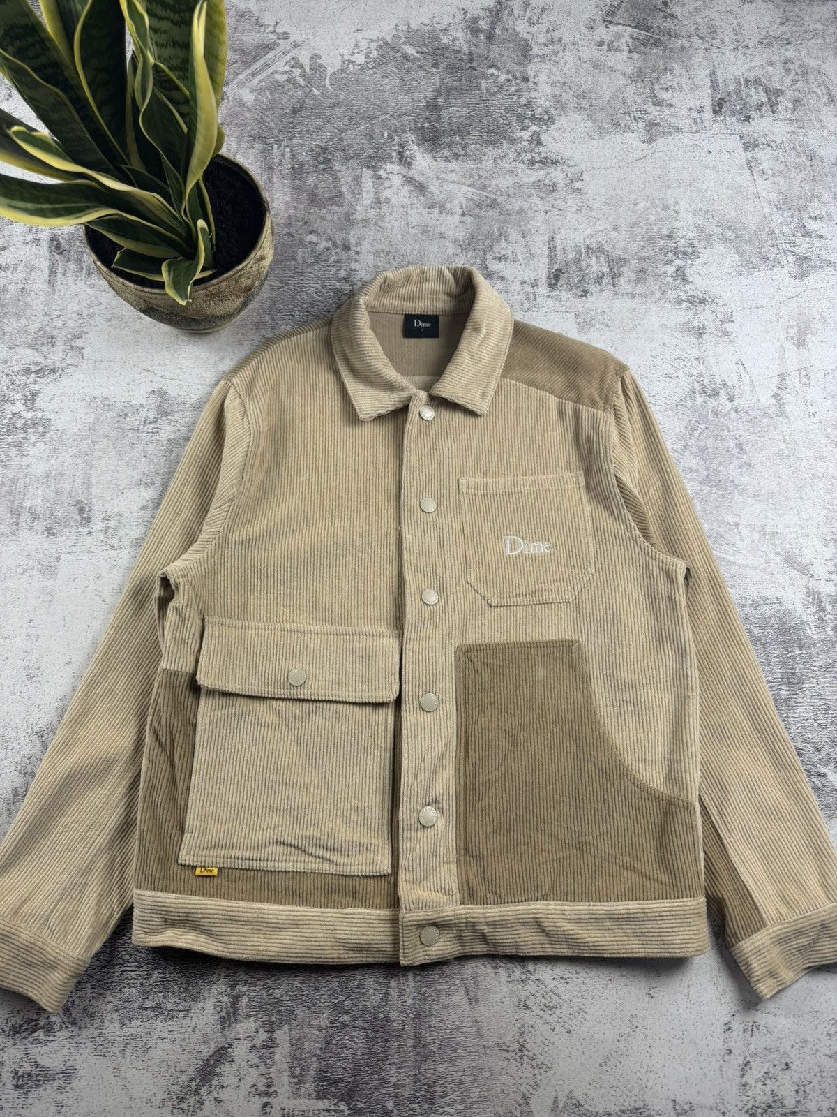 Dime Dime Corduroy Velvet Cream Snap Hip Hop Bomber Light Jacket Size US S / EU 44-46 / 1 - 4 Thumbnail