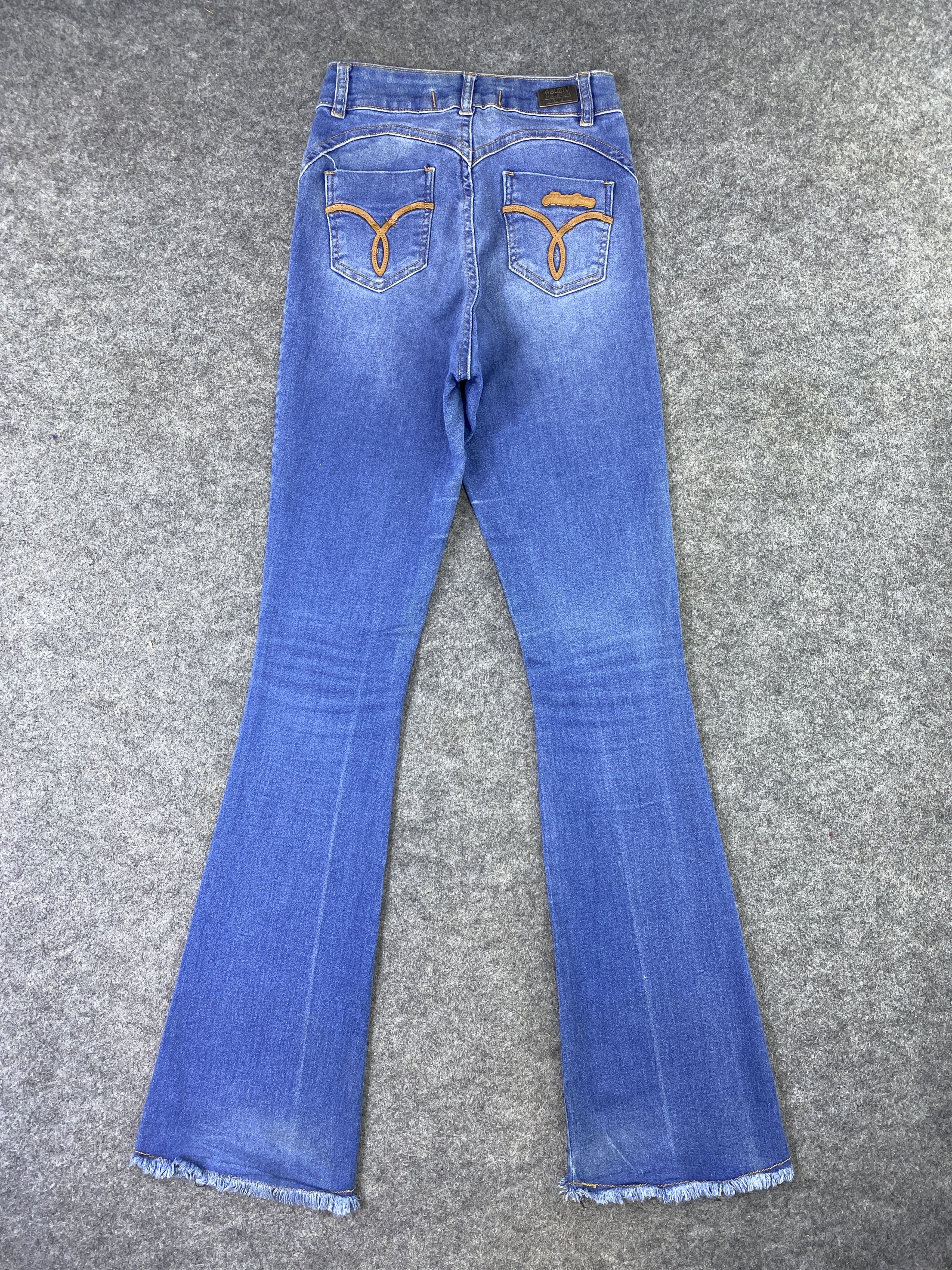 Jean ABUZIV JEANS BLUE WASH FLARE DENIM-J1135 Size 24" / US 00 / IT 34 - 3 Thumbnail