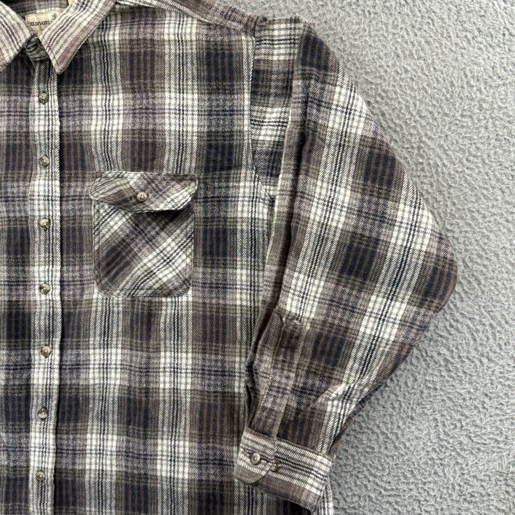 Vintage VINTAGE Fieldmaster Shirt Mens 2XL Tall Plaid Flannel Long Sleeve Button Up USA Size US XXL / EU 58 / 5 - 5 Thumbnail