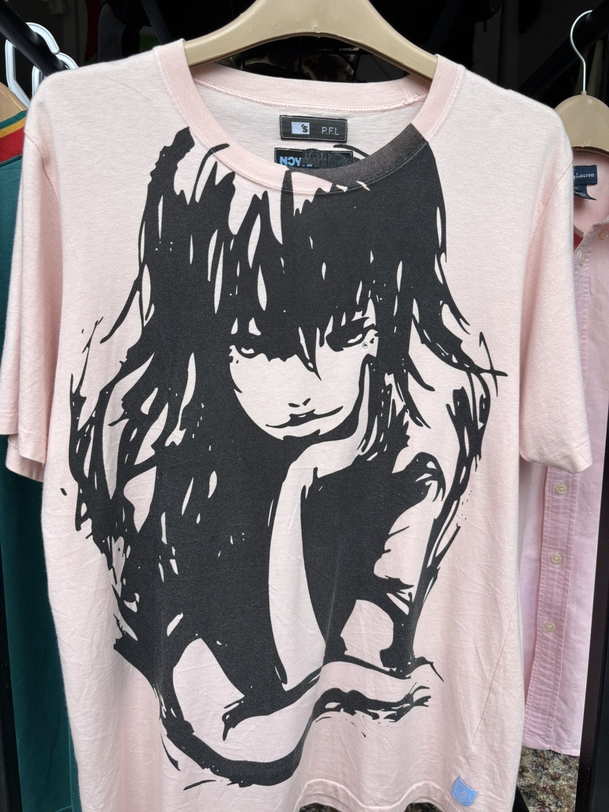 20471120 2000s Y2K Nychait Printed Face Girls Sketch Tee Size US L / EU 52-54 / 3 - 2 Thumbnail