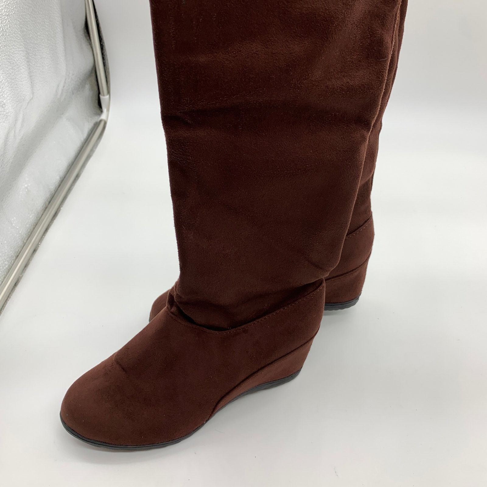 Other Women's Brown Boots Size 6.5 Over The Knee Wedge Boot Size US 6.5 / IT 36.5 - 4 Thumbnail