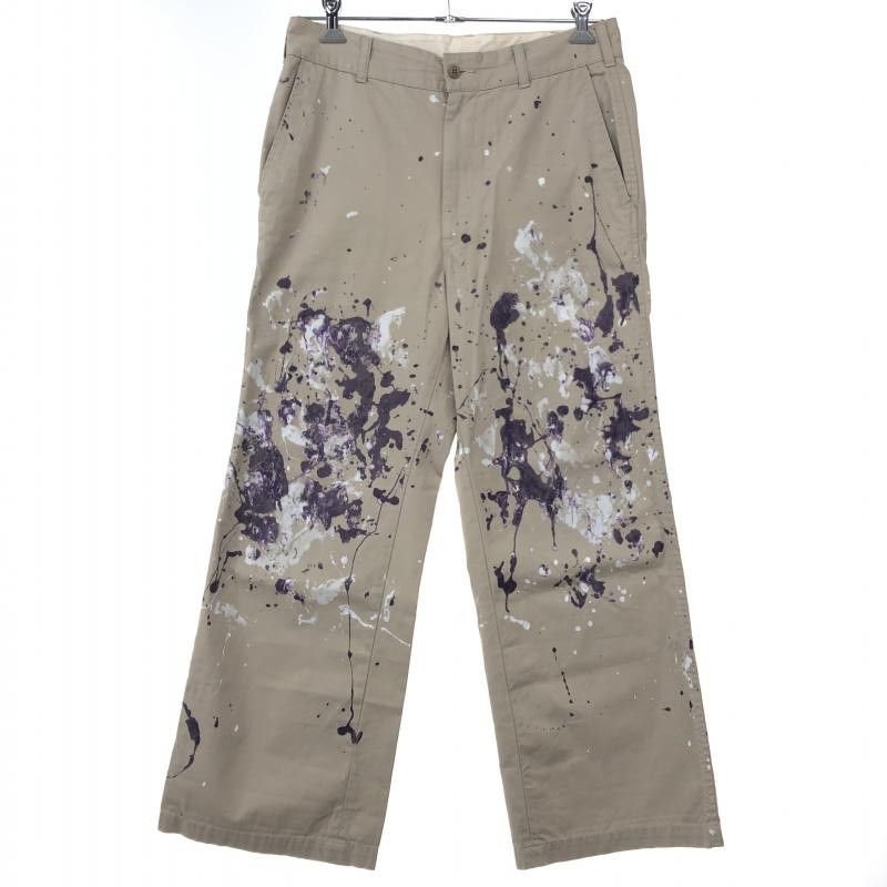 Needles Cropped Pants Paint Design Long Beige Size US 31 - 1 Thumbnail