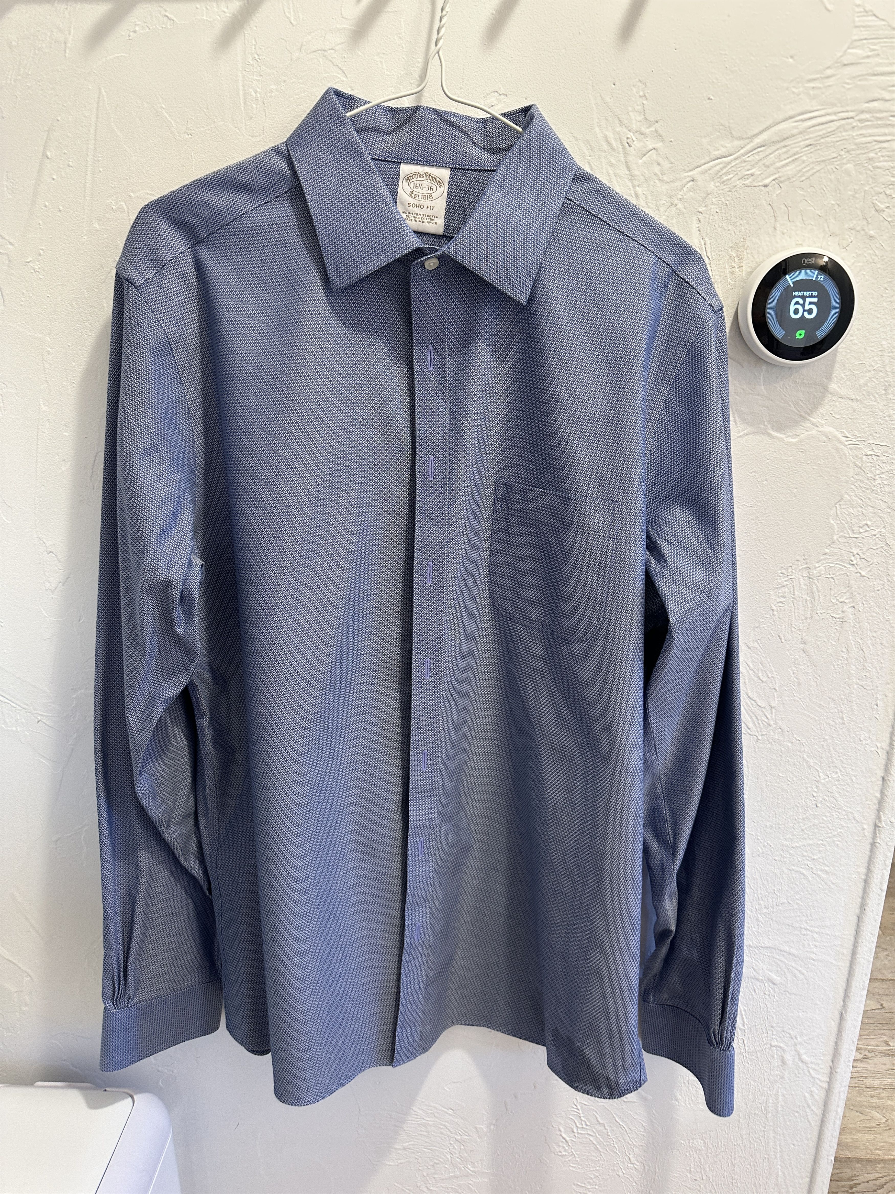 Brooks Brothers Supima Cotton Soho Fit Dress Shirt Size US L / EU 52-54 / 3 - 1 Thumbnail