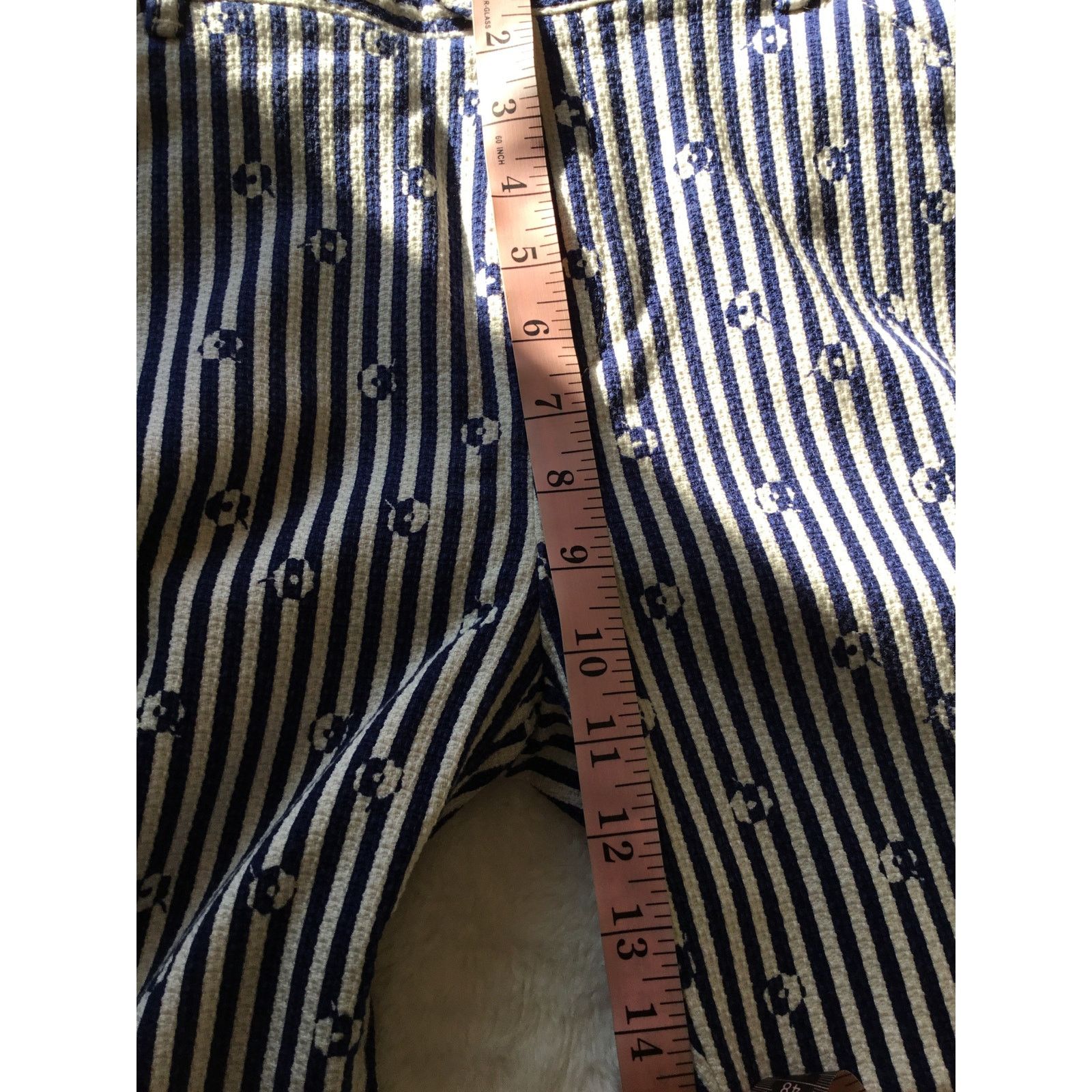 Anthropologie Anthropologie Blue & White Slim Trousers with Embroidery Size 27" / US 4 / IT 40 - 15 Thumbnail