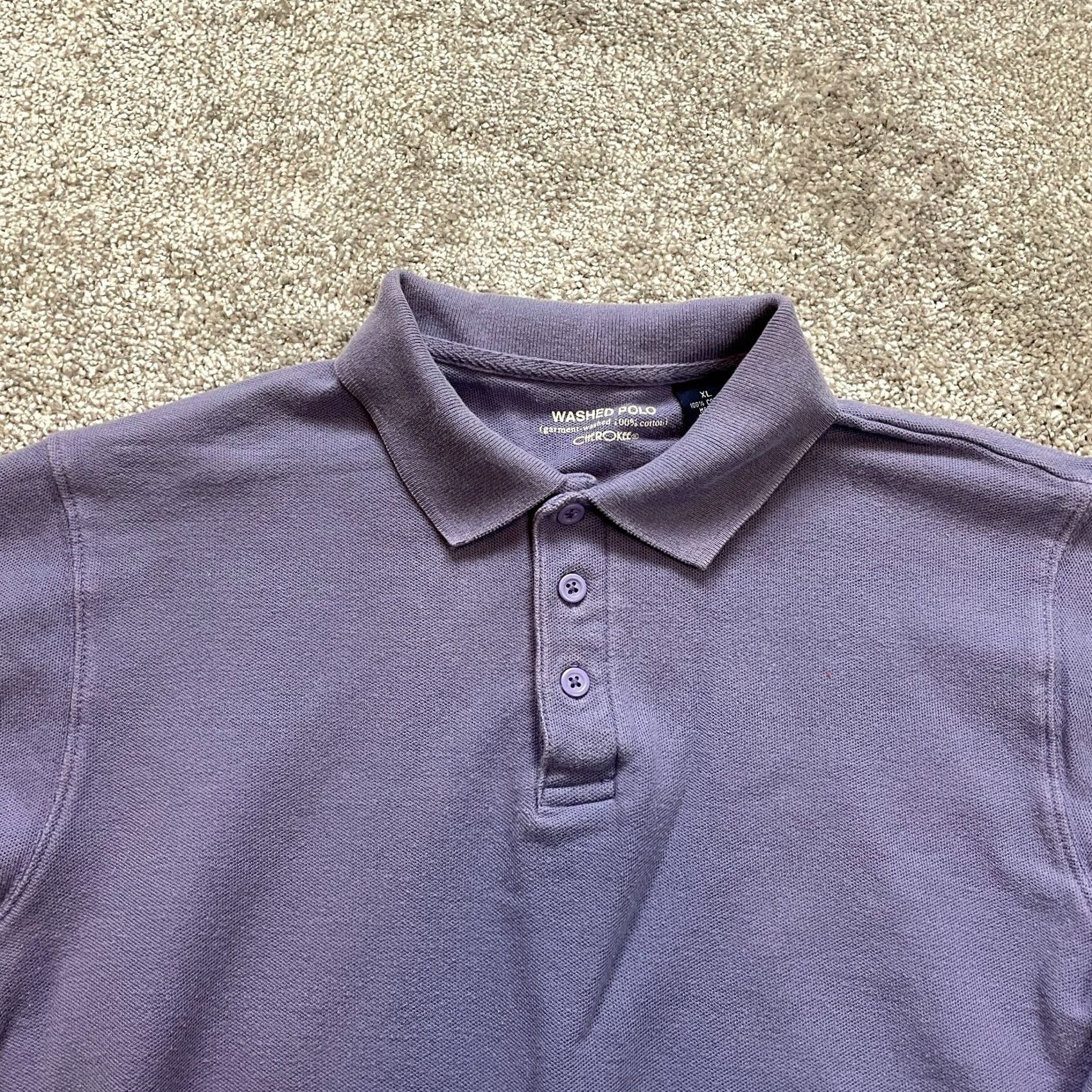 Cherokee VINTAGE Cherokee Polo Shirt Womens XL Light Purple Cotton Collared Short Sleeve Regular Fit Knit 100% Cotton Polo Women Purple 60s? Size XL / US 12-14 / IT 48-50 - 2 Thumbnail