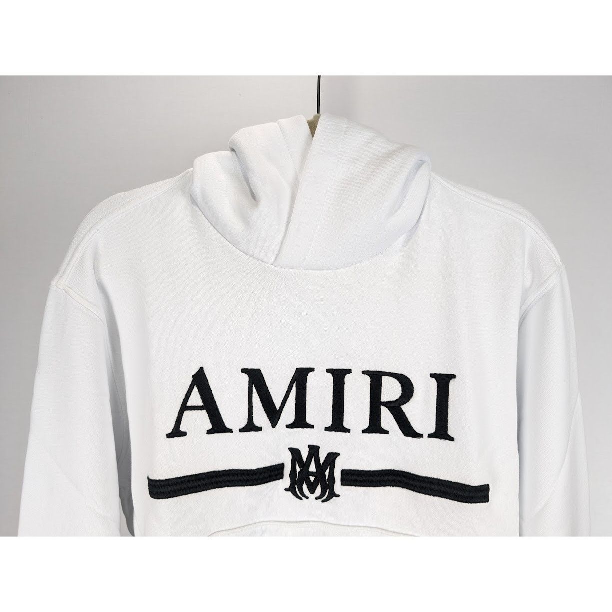 Amiri o1rshd1 MA Bar Embroidery Hoodie in White Size US S / EU 44-46 / 1 - 4 Thumbnail