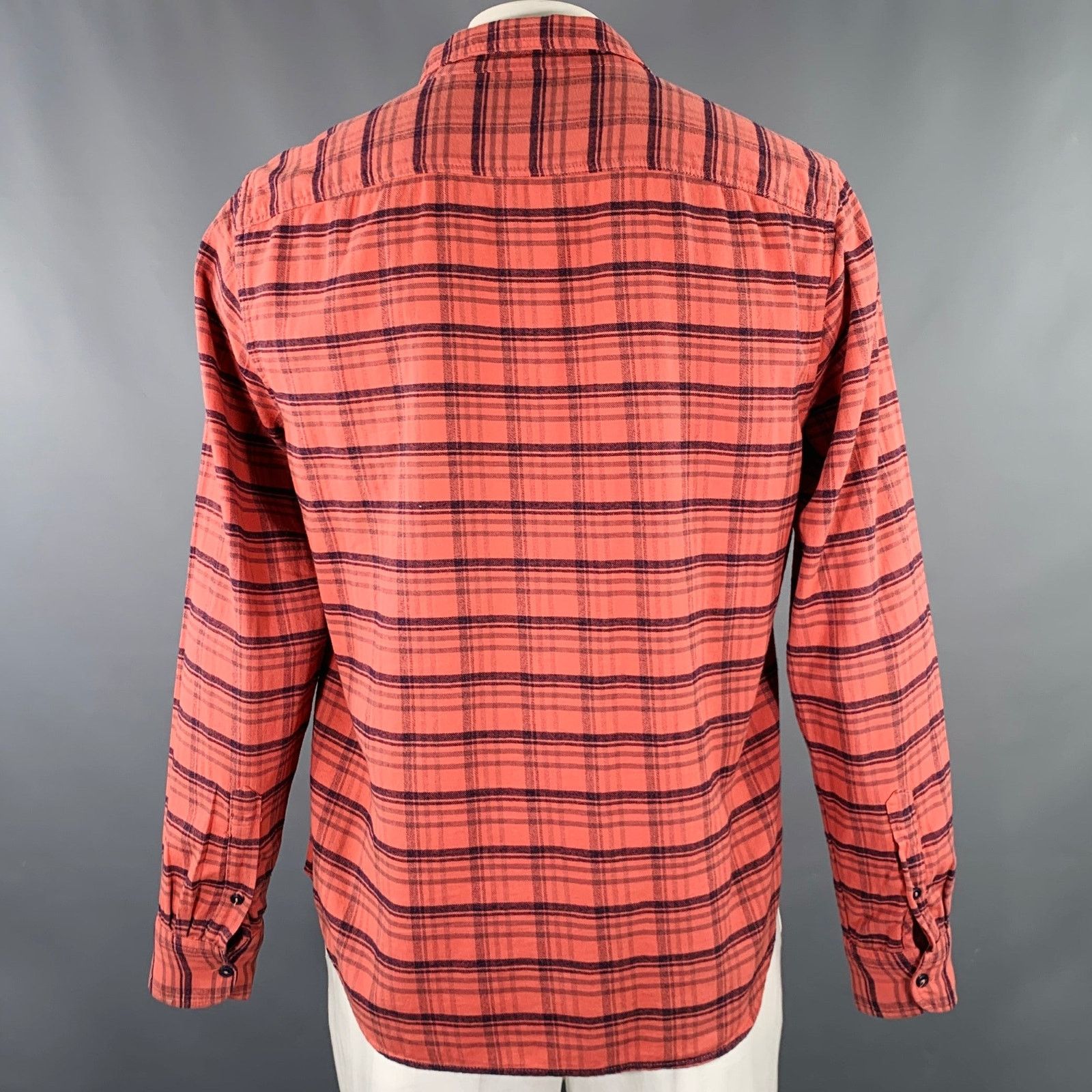 Other Grey Brick Plaid Cotton One Pocket Long Sleeve Shirt Size US L / EU 52-54 / 3 - 3 Thumbnail