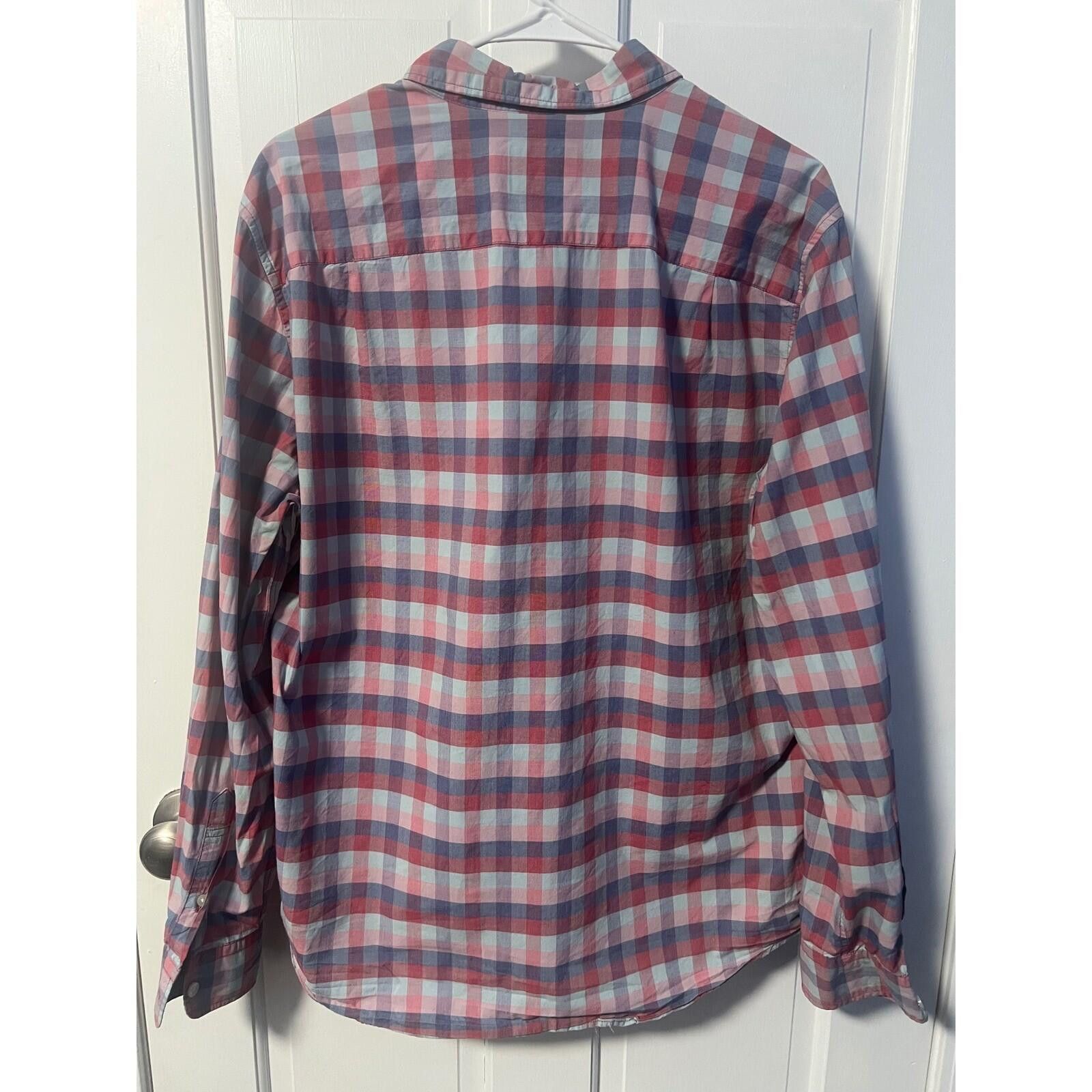 American Eagle Outfitters American Eagle Button Down Mens L Red Blue Plaid Soft Shirt Size US L / EU 52-54 / 3 - 4 Thumbnail