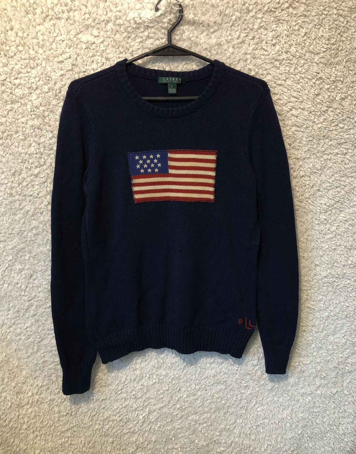 Sweater Lauren Ralph Lauren Flaga USA 100% Cotton