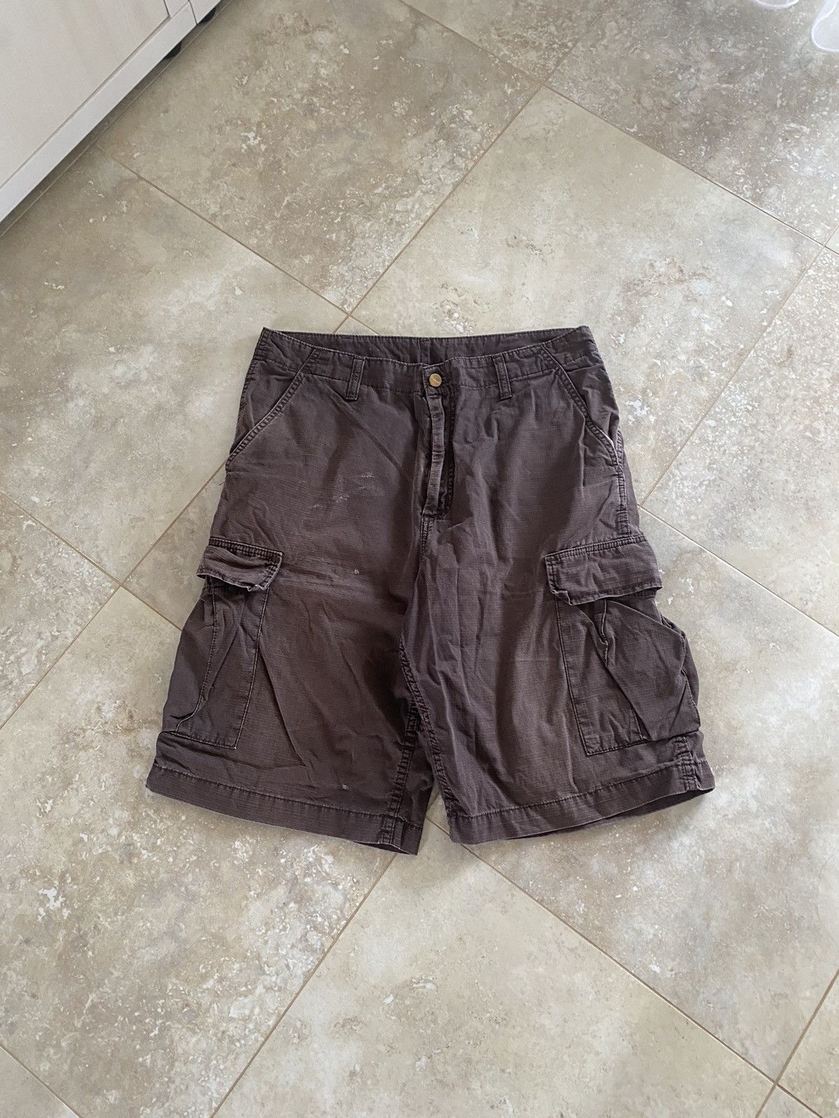 Carhartt Vintage Rare Carhartt Brown Cargo Shorts Distressed Street Size US 32 / EU 48 - 5 Thumbnail
