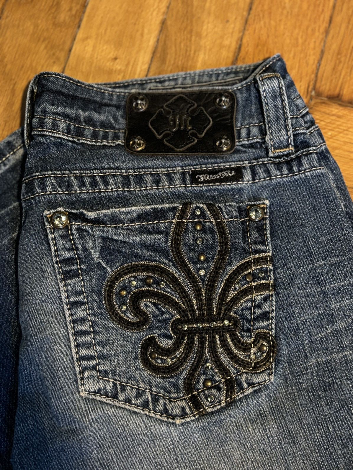 Miss Me Miss me jeans skinny 2000s goth punk skate grunge emo sk8 Size 31" - 2 Thumbnail