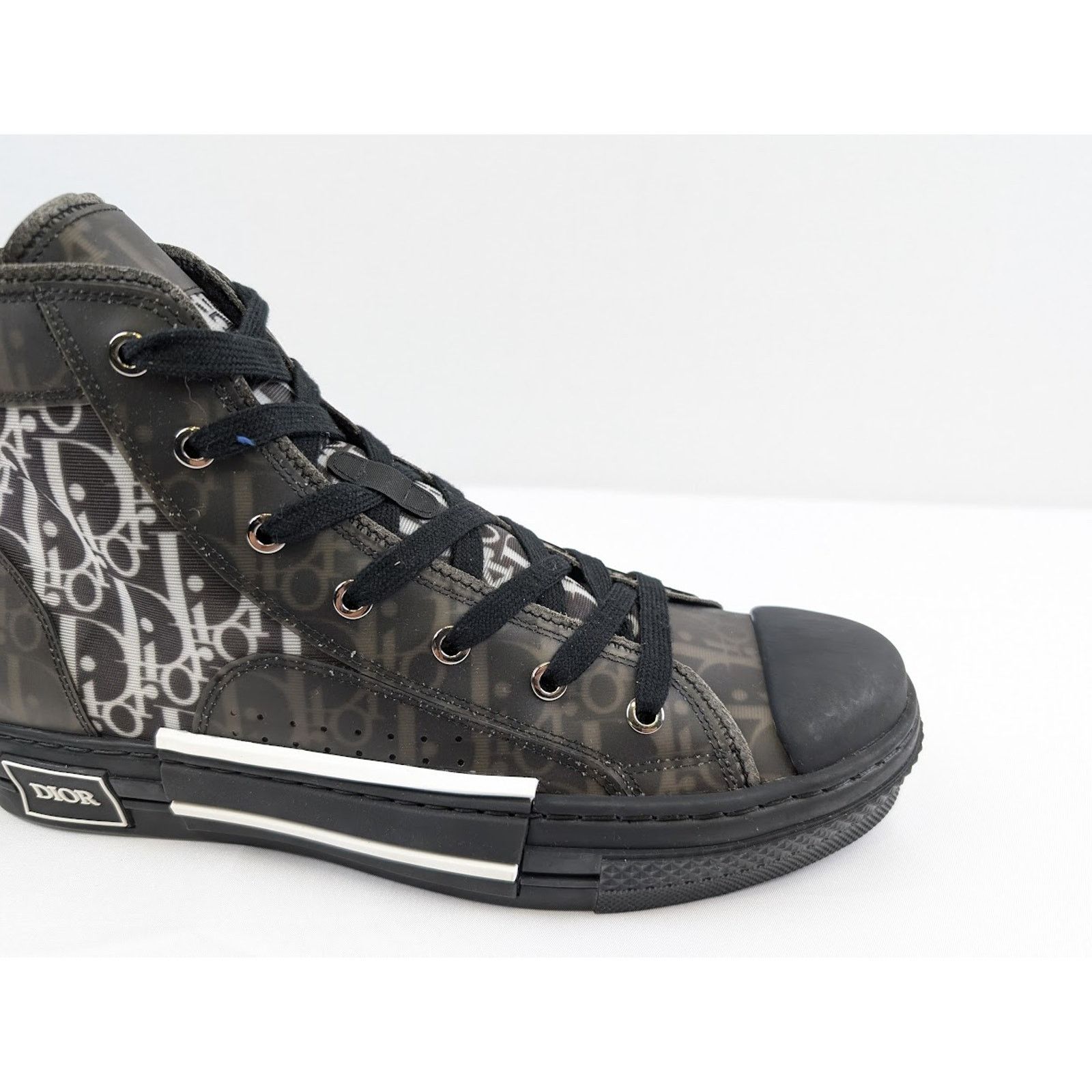 Dior o1rshd1 B23 Oblique High-Top Sneakers in Black / White Size US 8 / EU 41 - 4 Thumbnail