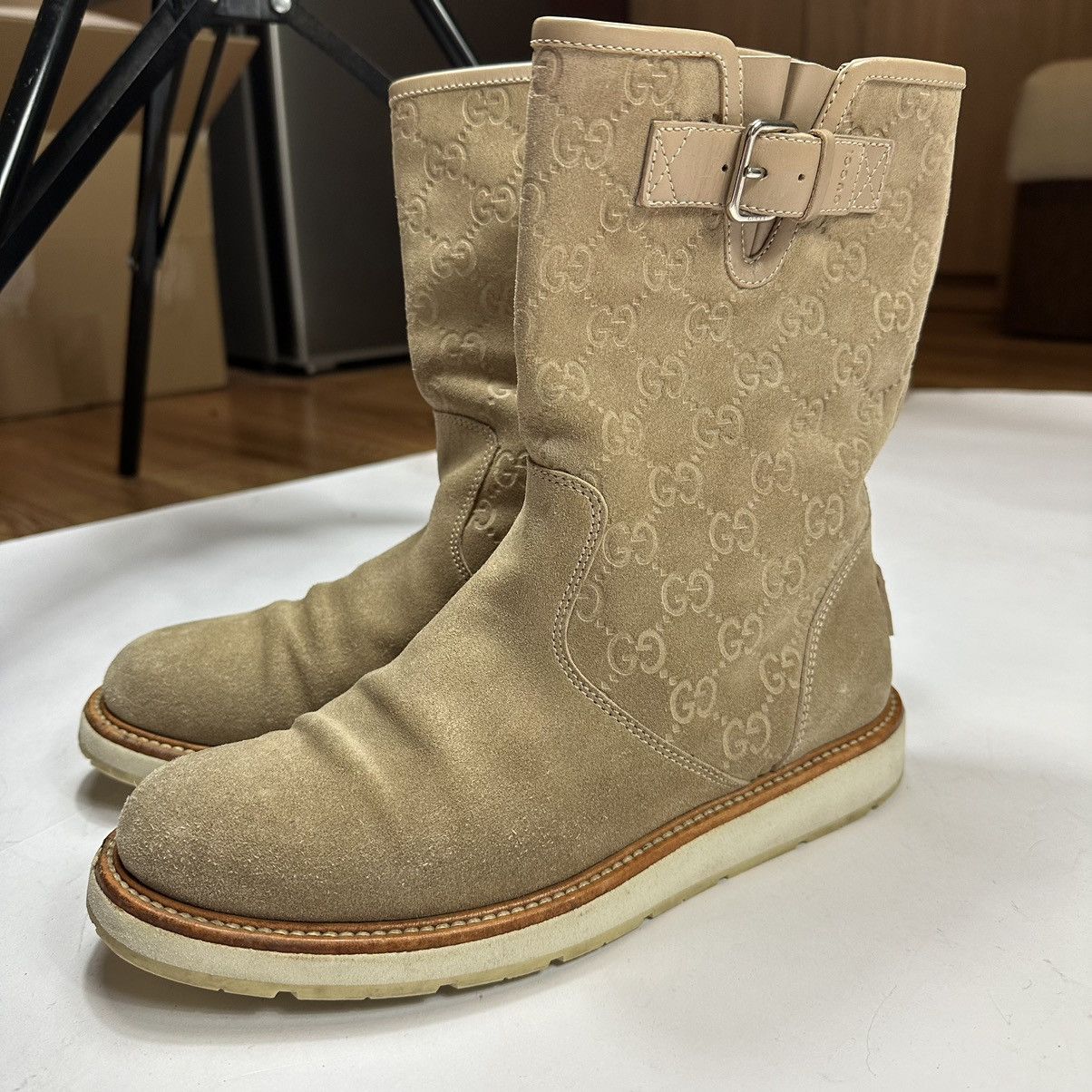Gucci Monogram Suede Boots Y2K - Main Image