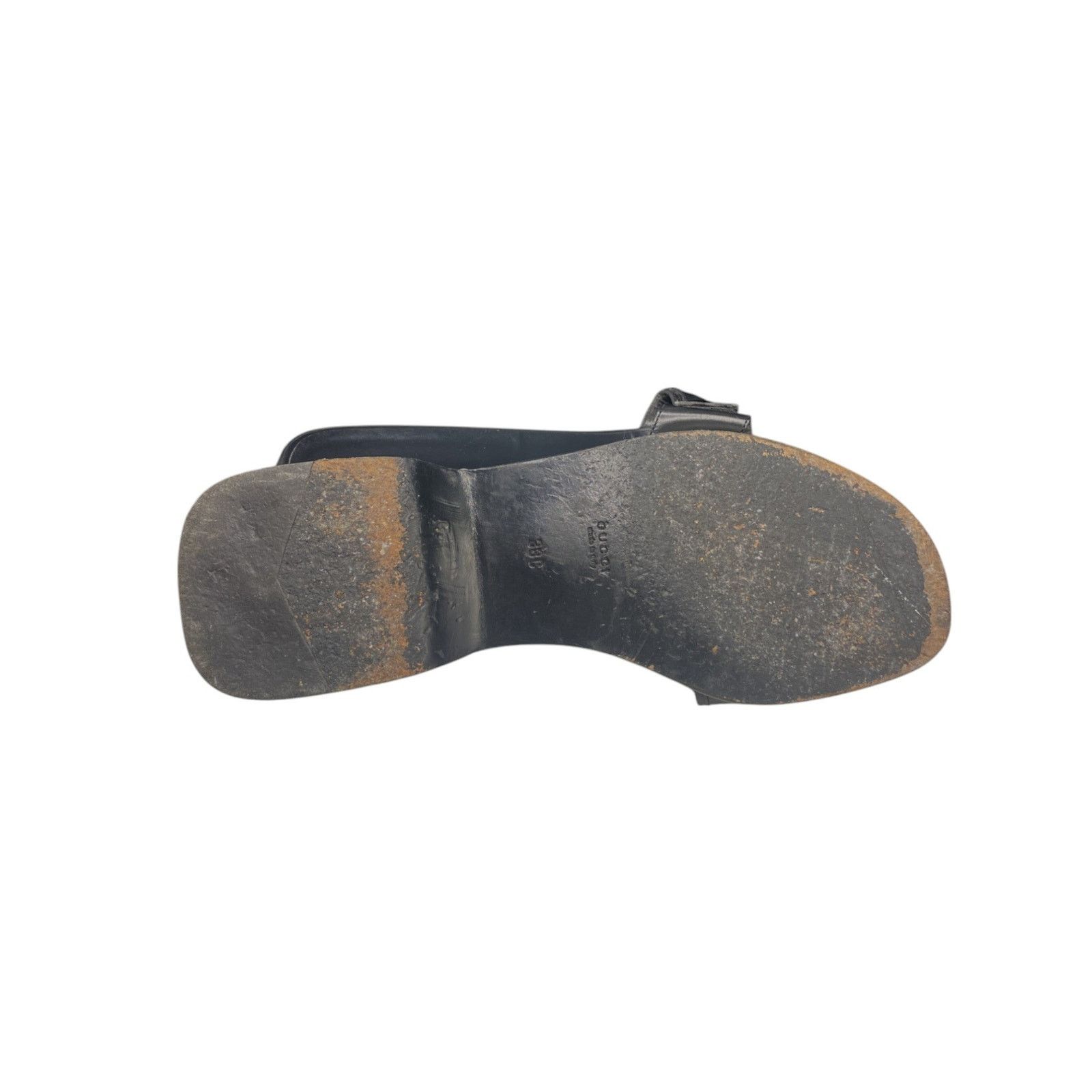 Gucci Black Leather Logo Sandals Size US 8 / IT 38 - 6 Thumbnail